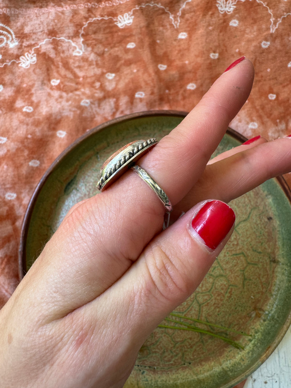 Mexican Fire Opal Ring - Size 6 1/2