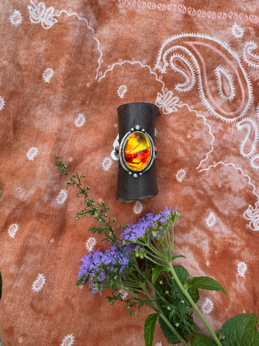 Amber Statement Ring - Size 8 1/2