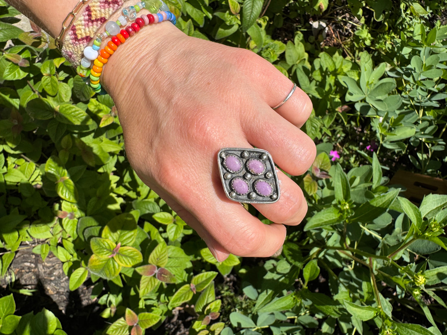 Purple Phosphosiderite ring - size 8 to 10