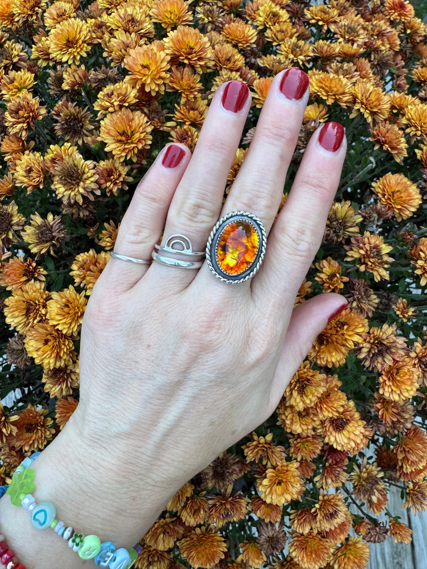 Amber Statement Ring - Size 7 3/4