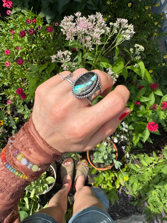 Black Jack Turquoise "Ranger" Ring - Size 9