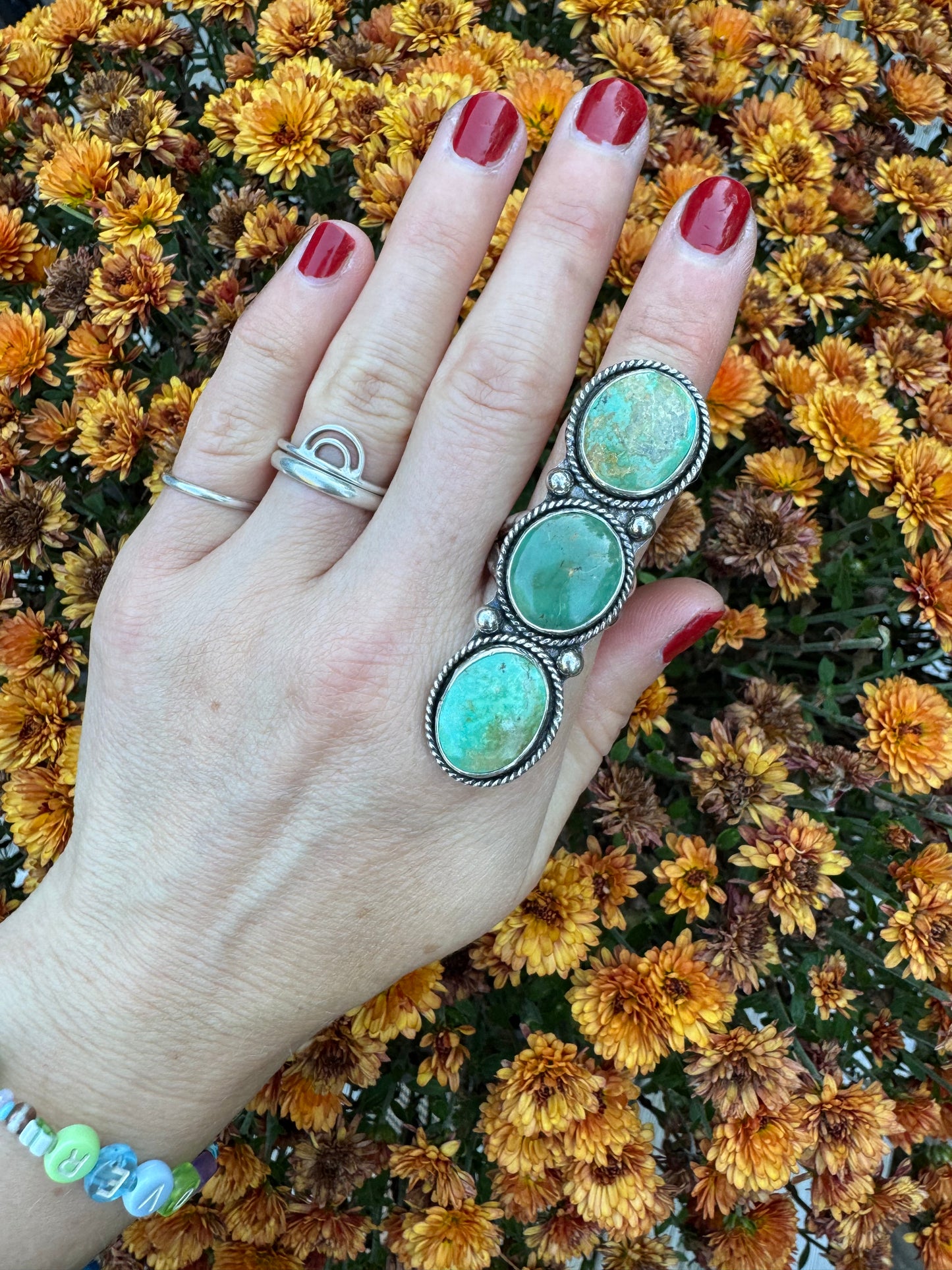 Evans Turquoise Statement Ring - Size 8 1/4