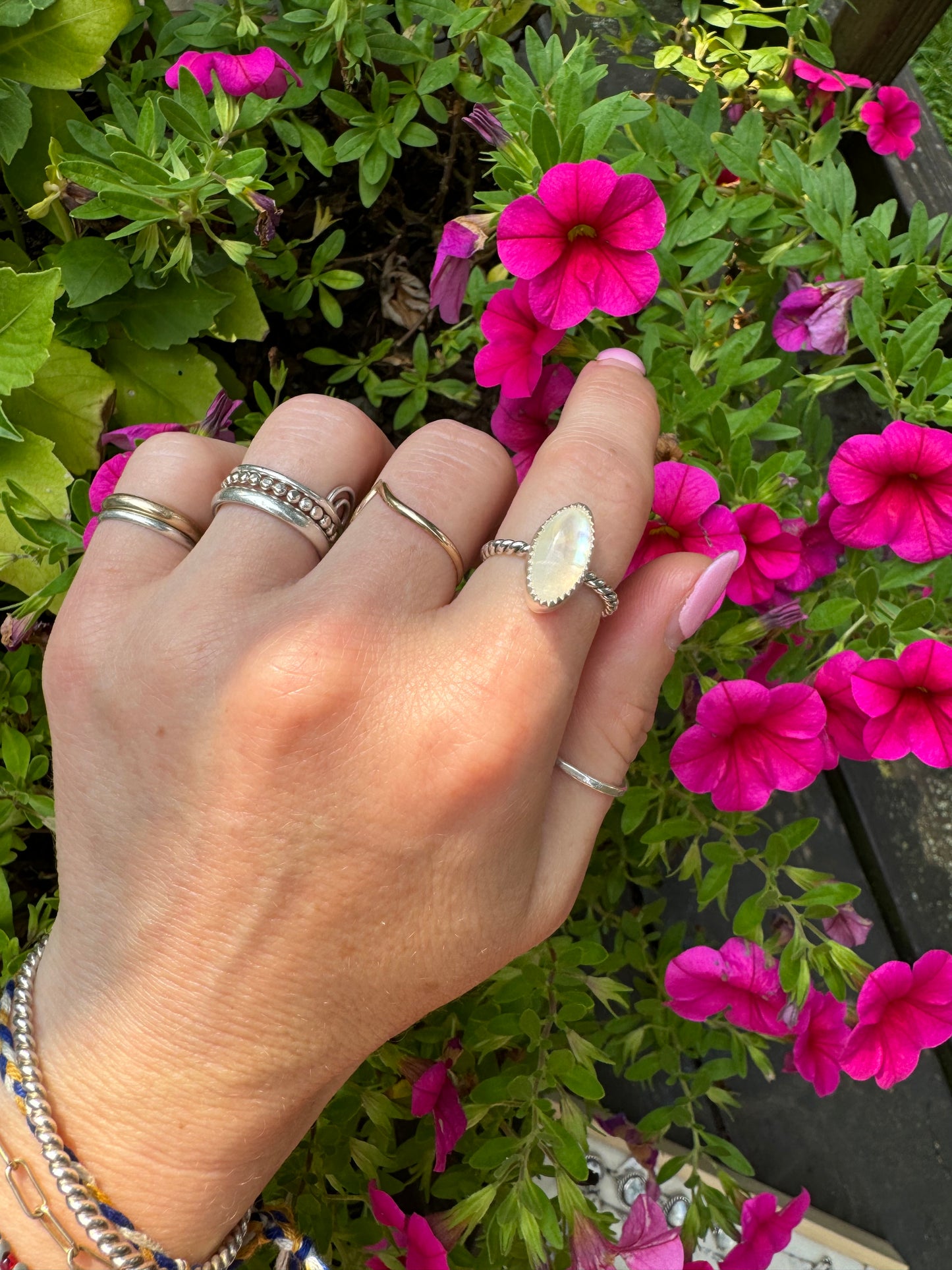 Moonstone Marquis Ring - Size 5 1/2
