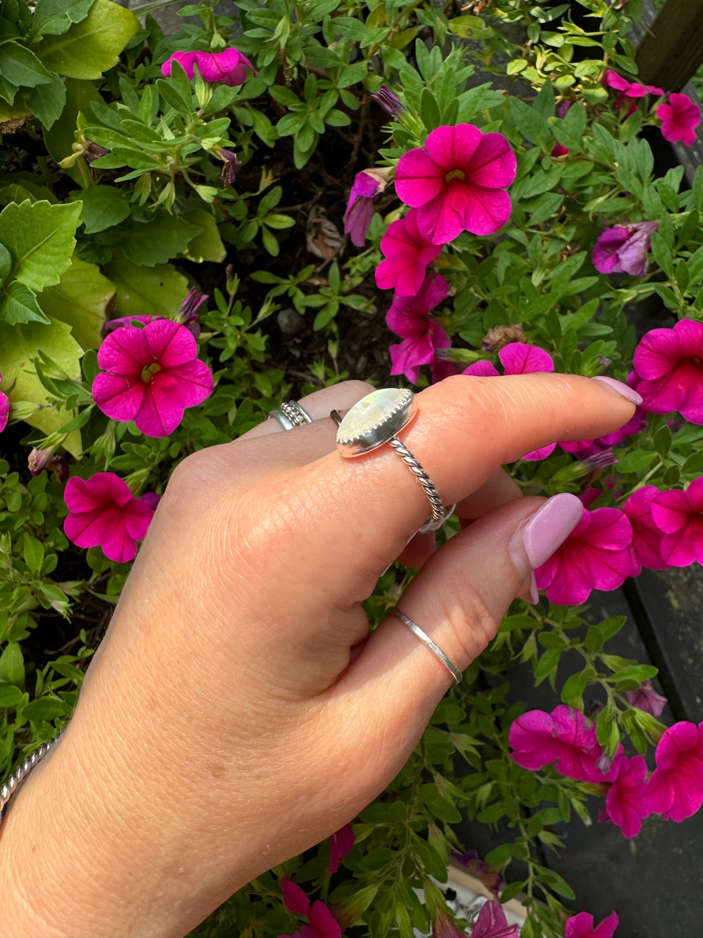 Moonstone Marquis Ring - Size 5 1/2