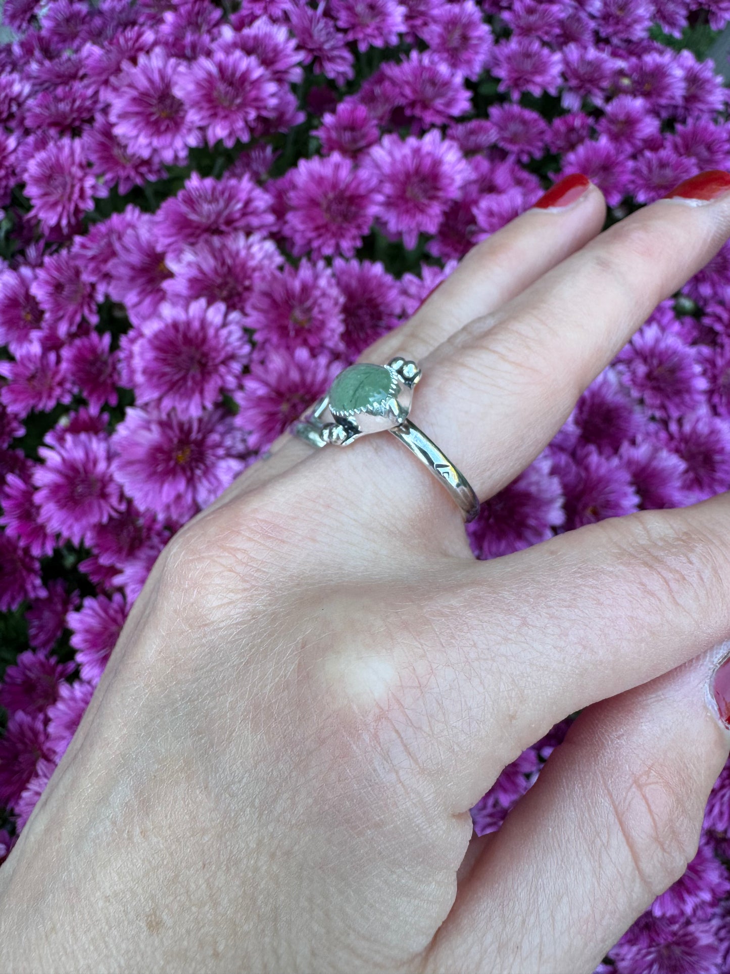 Prehnite Waypoint Ring - Size 7 1/2