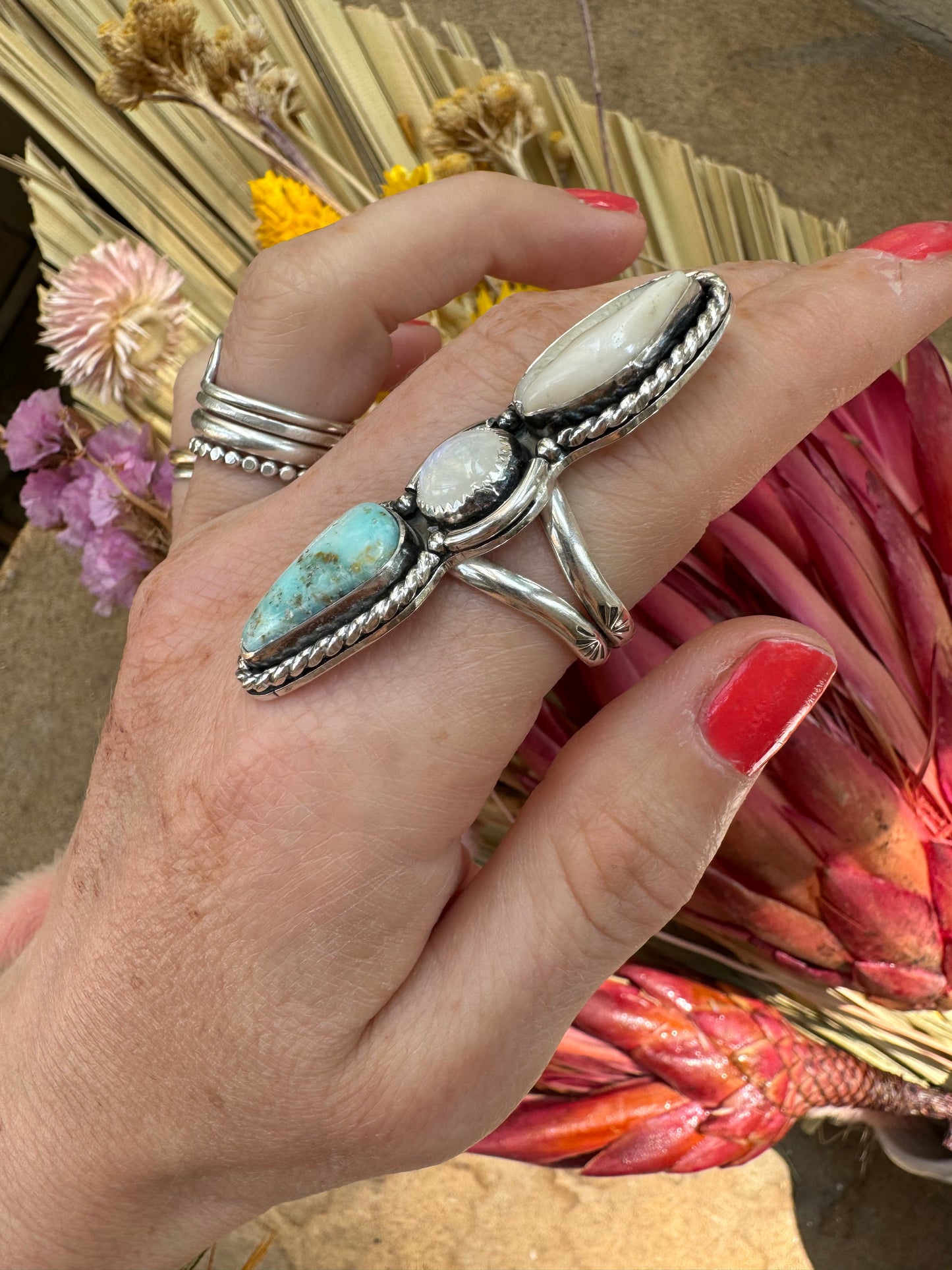 Moonstone Statement Ring - Size 7 1/2