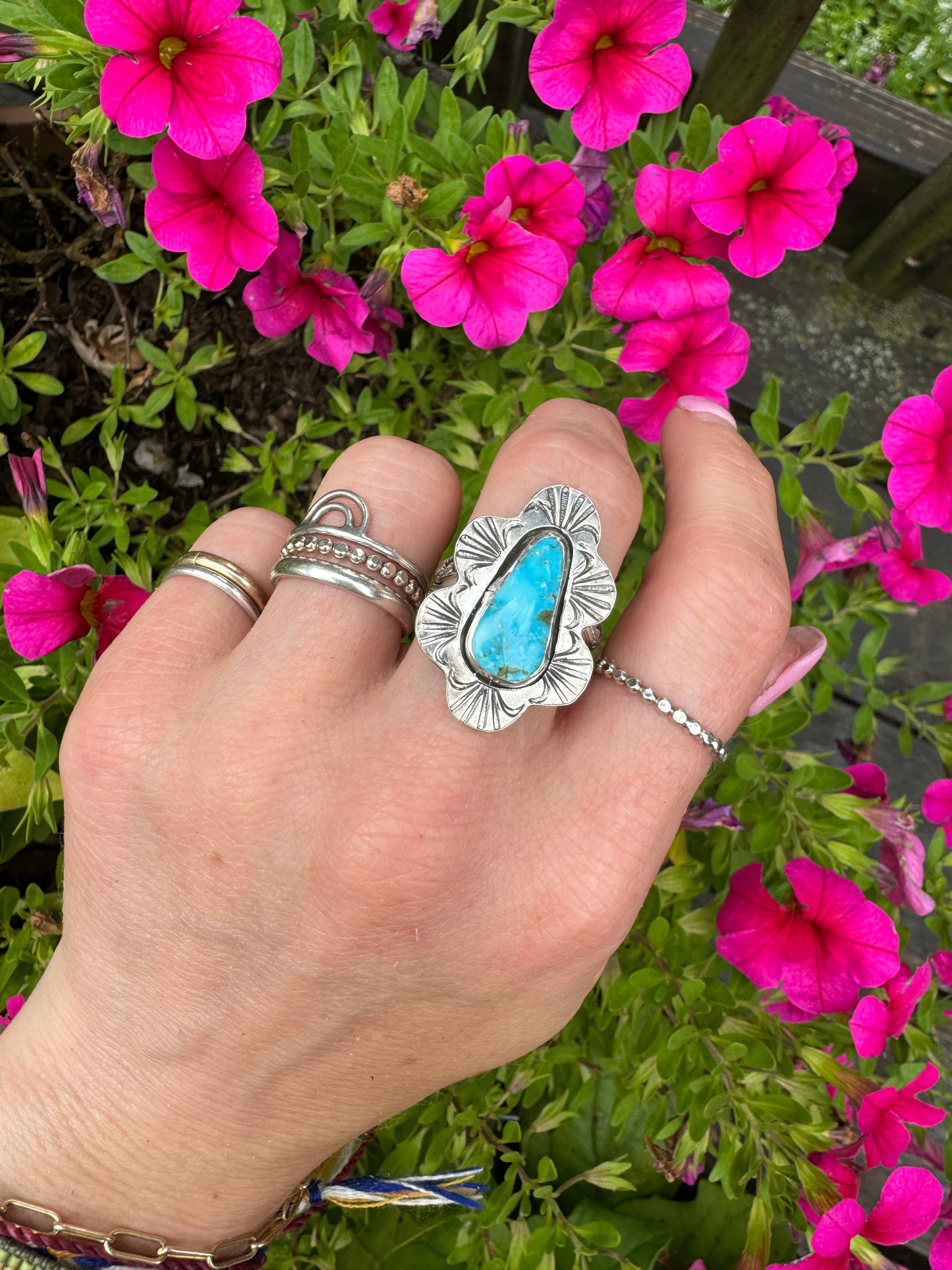 Kingman Turquoise "Ramona" Ring - Size 7 1/2