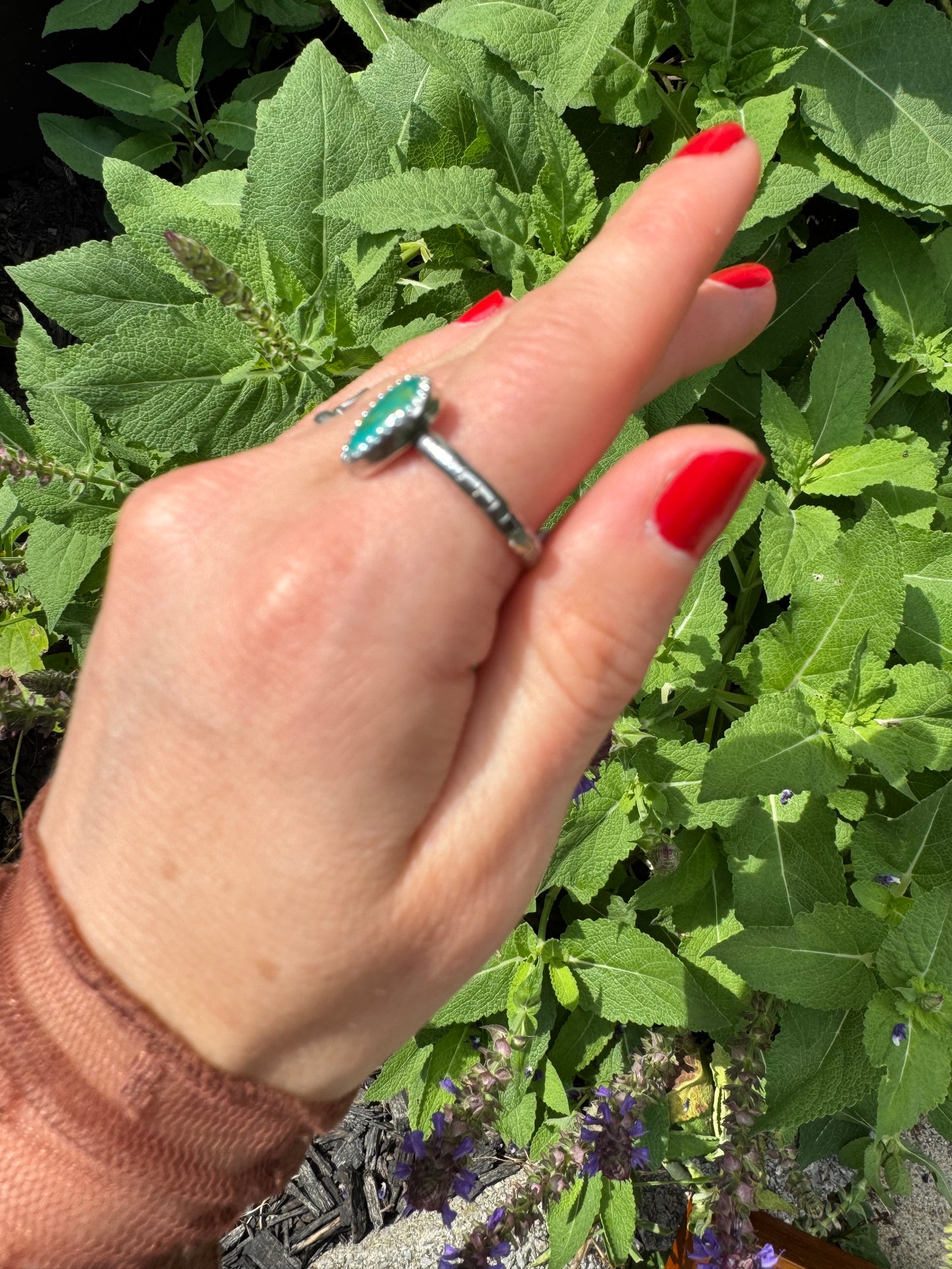 Sonoran Gem Turquoise Stacker Ring - Size 8 1/2