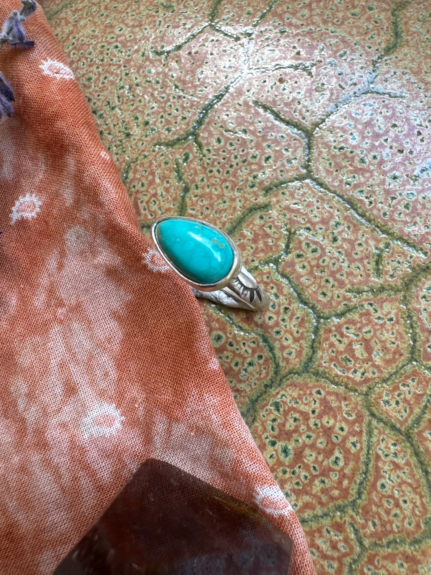 Chilean Turquoise Stacker Ring - Size 7