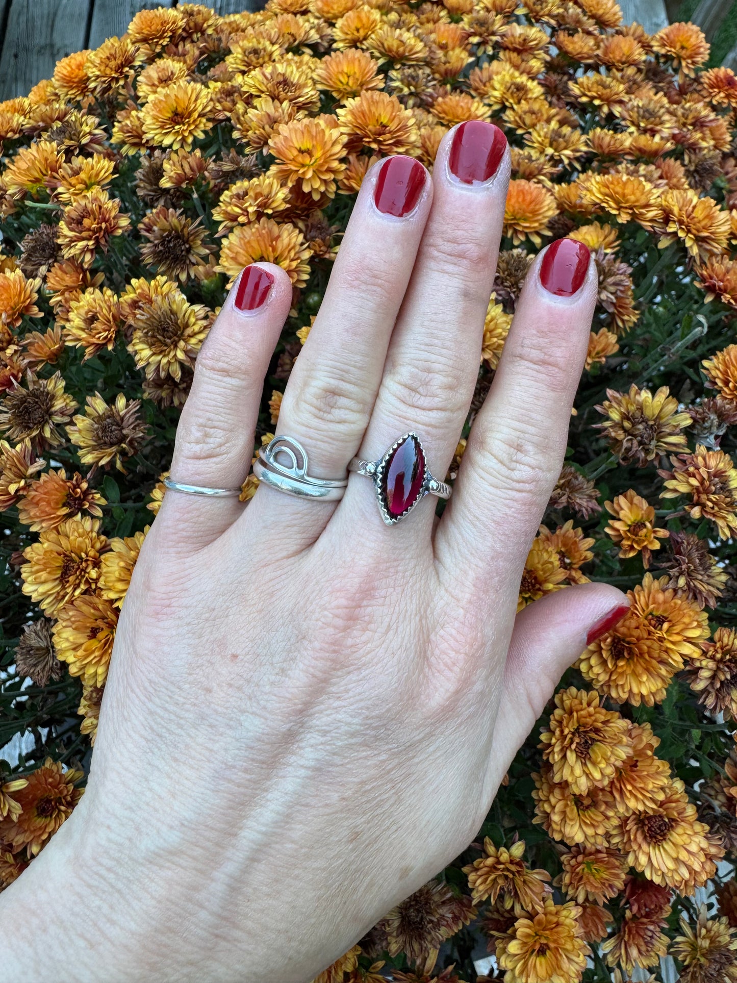 Rhodolite Garnet Waypoint Ring - Size 7 1/2