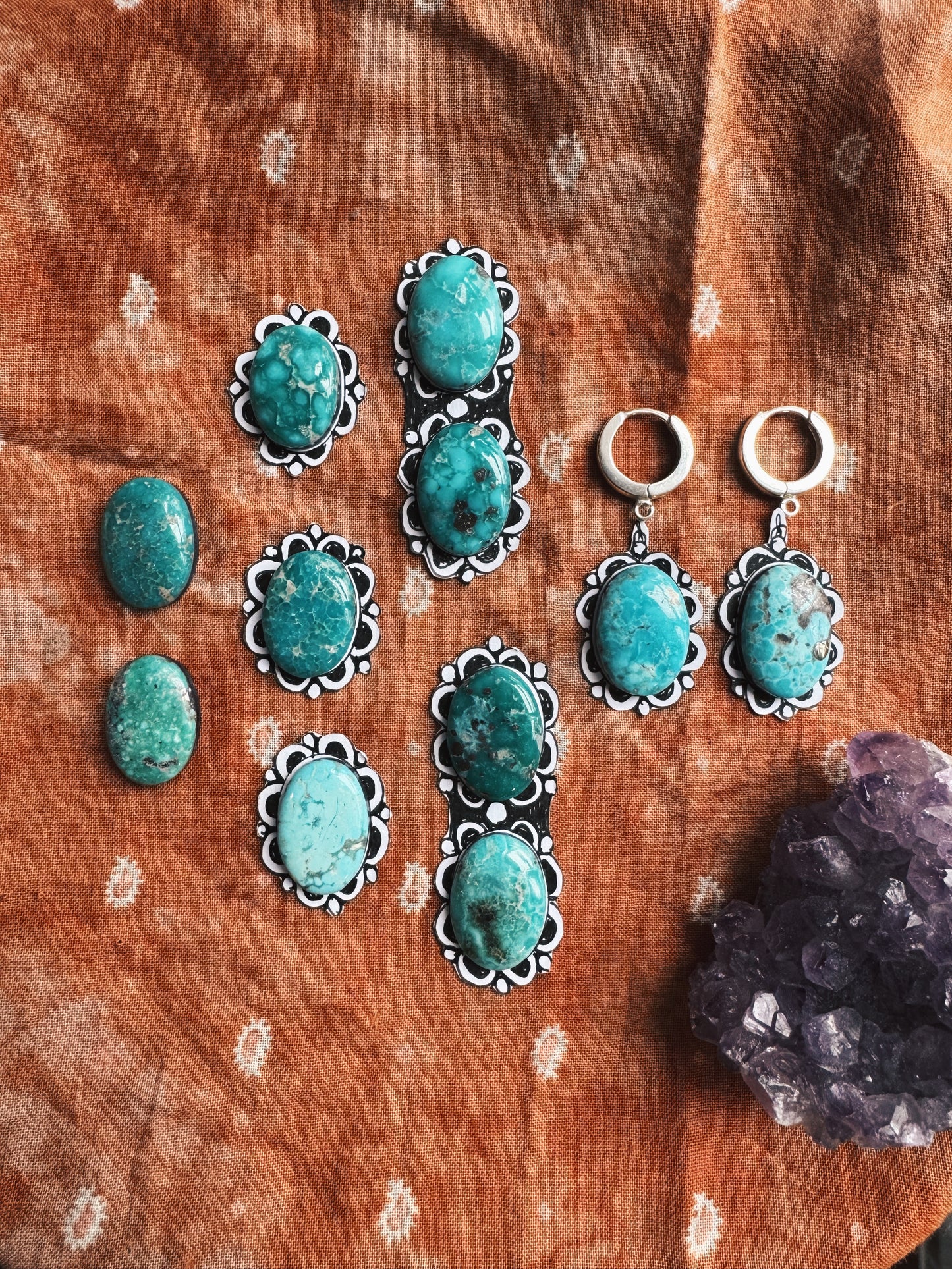 Double White Water Turquoise Statement Ring no.1 - CUSTOM