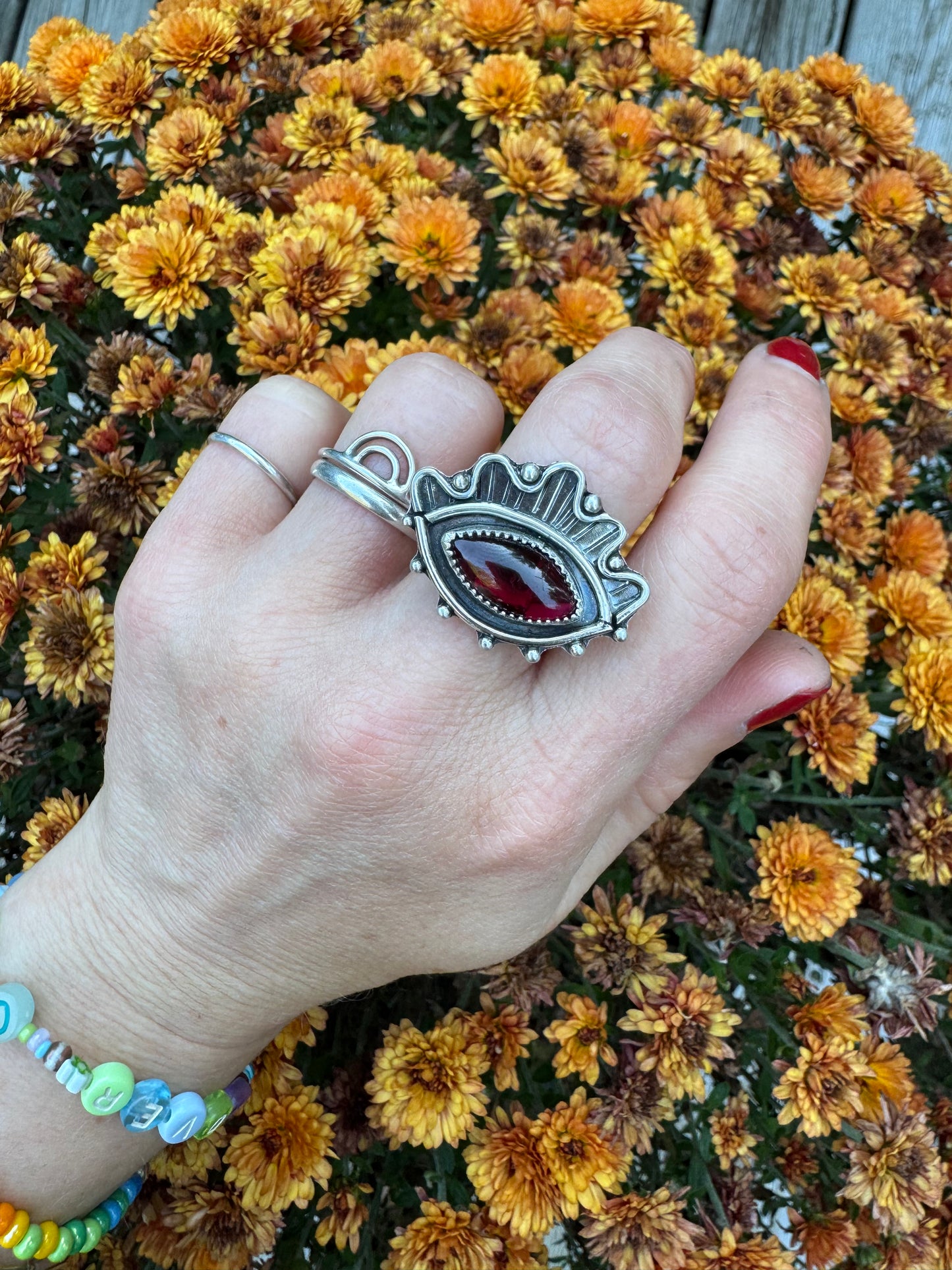 Rhodolite Garnet "Seer" Ring - Size 7 1/2