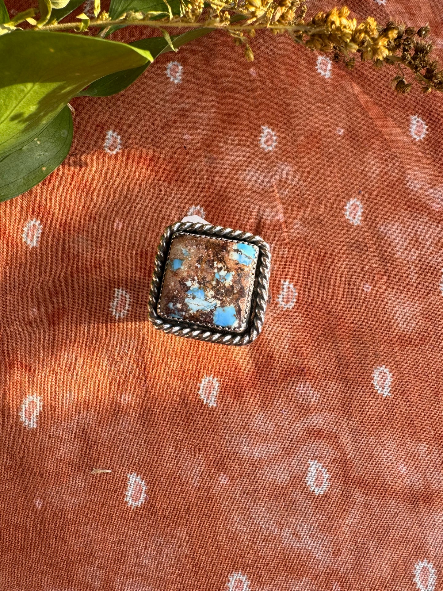 Gold Hills Turquoise Ring - Size 12