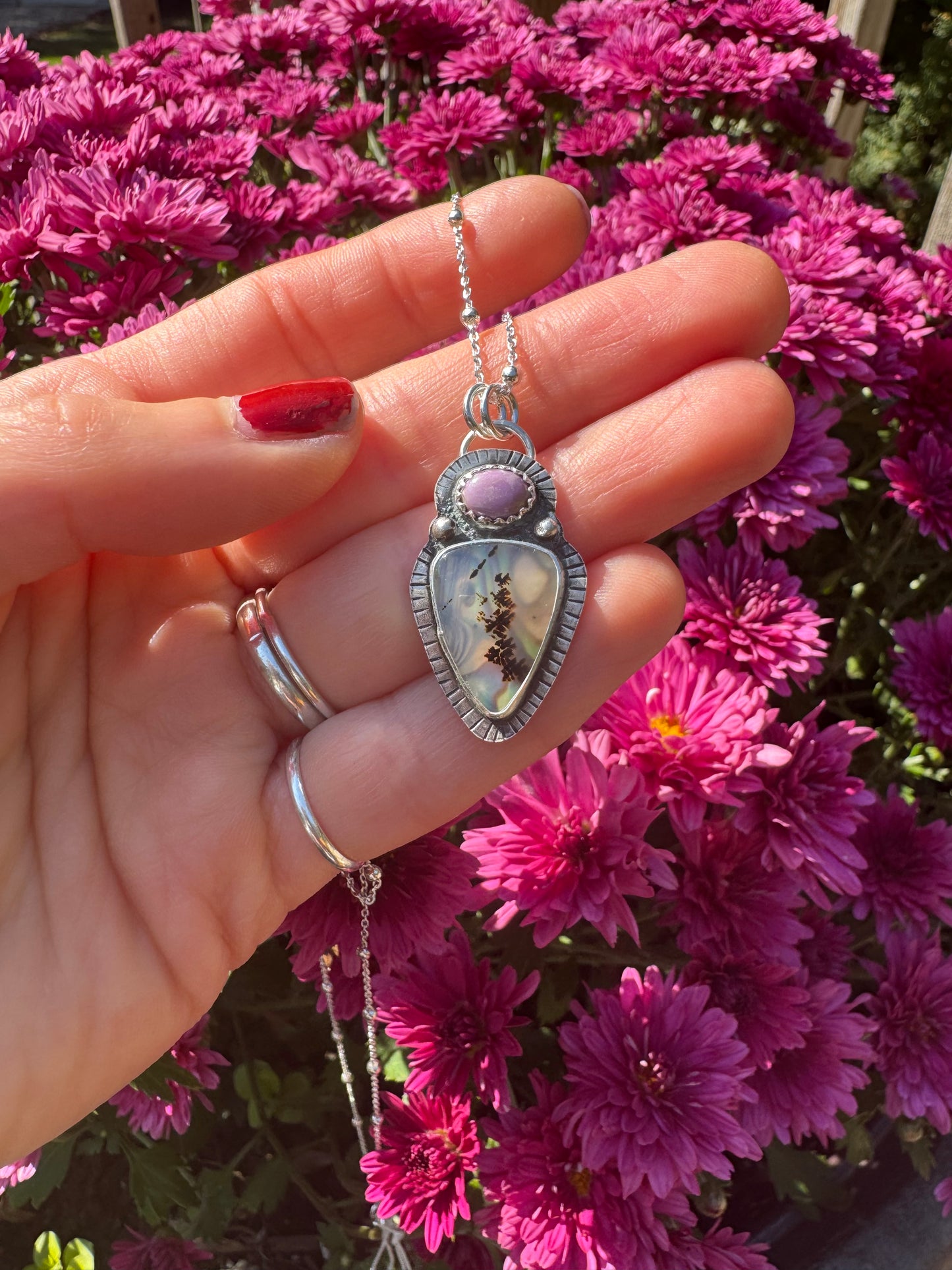 MT Agate + Abalone + Phosphosiderite Talisman