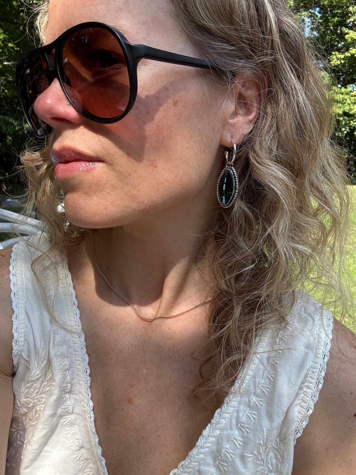 Black Jack Turquoise Small Hoops