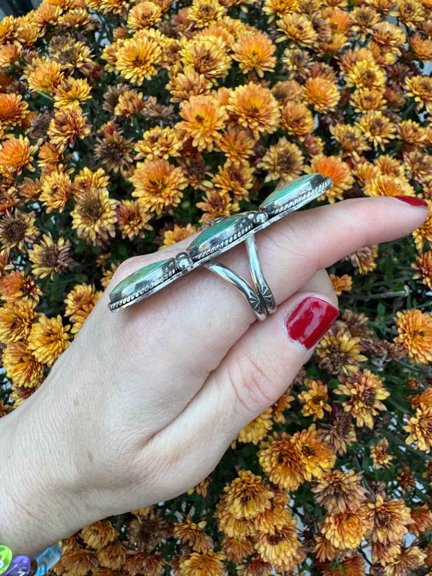 Evans Turquoise Statement Ring - Size 8 1/4