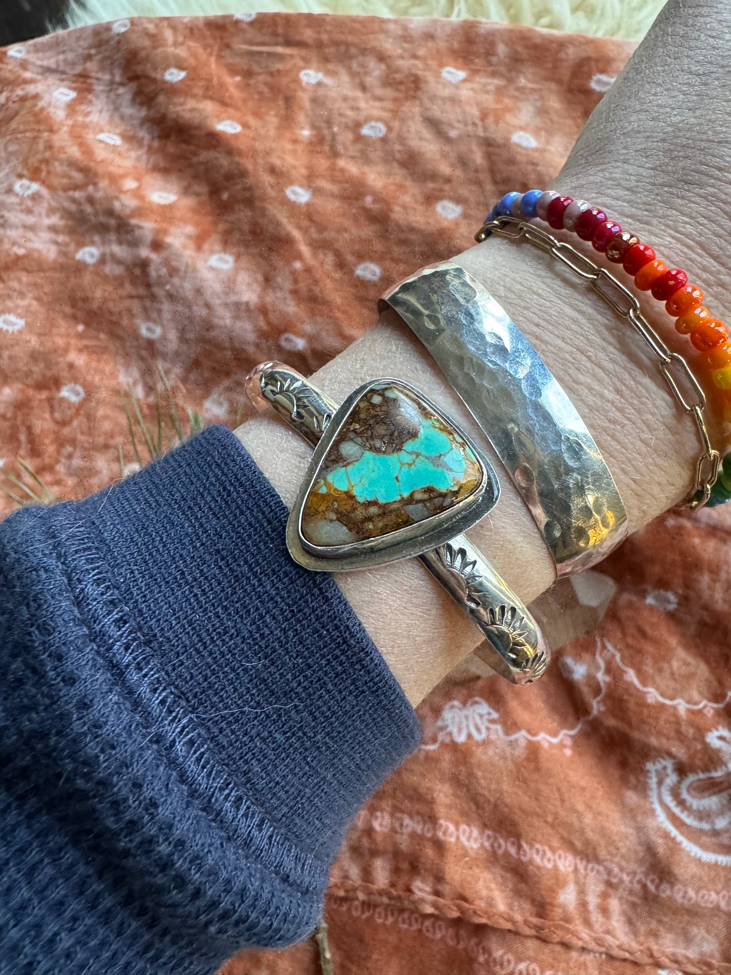 Royston Turquoise statement cuff - size Medium