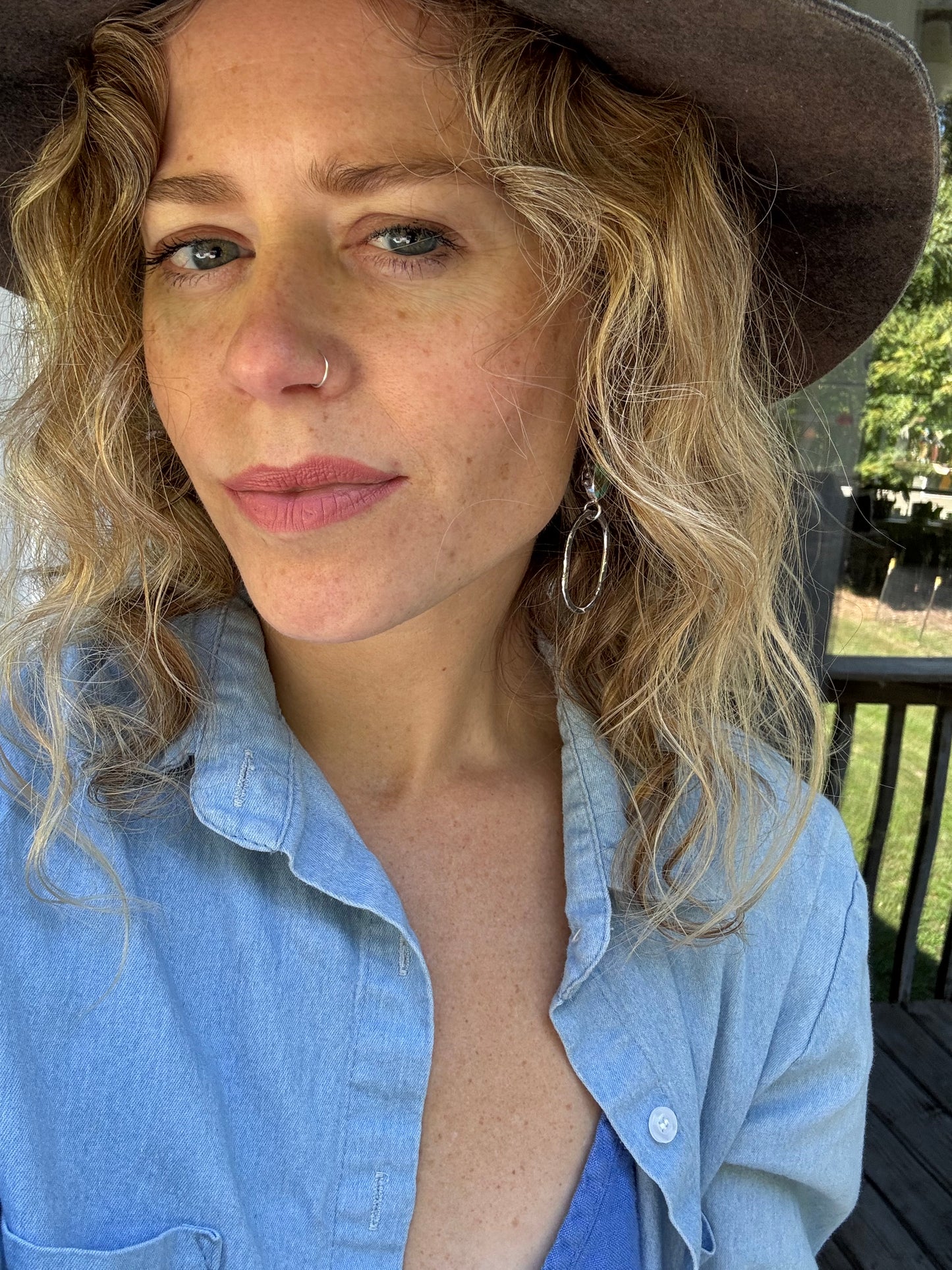 Tyrone Turquoise Loop Earrings