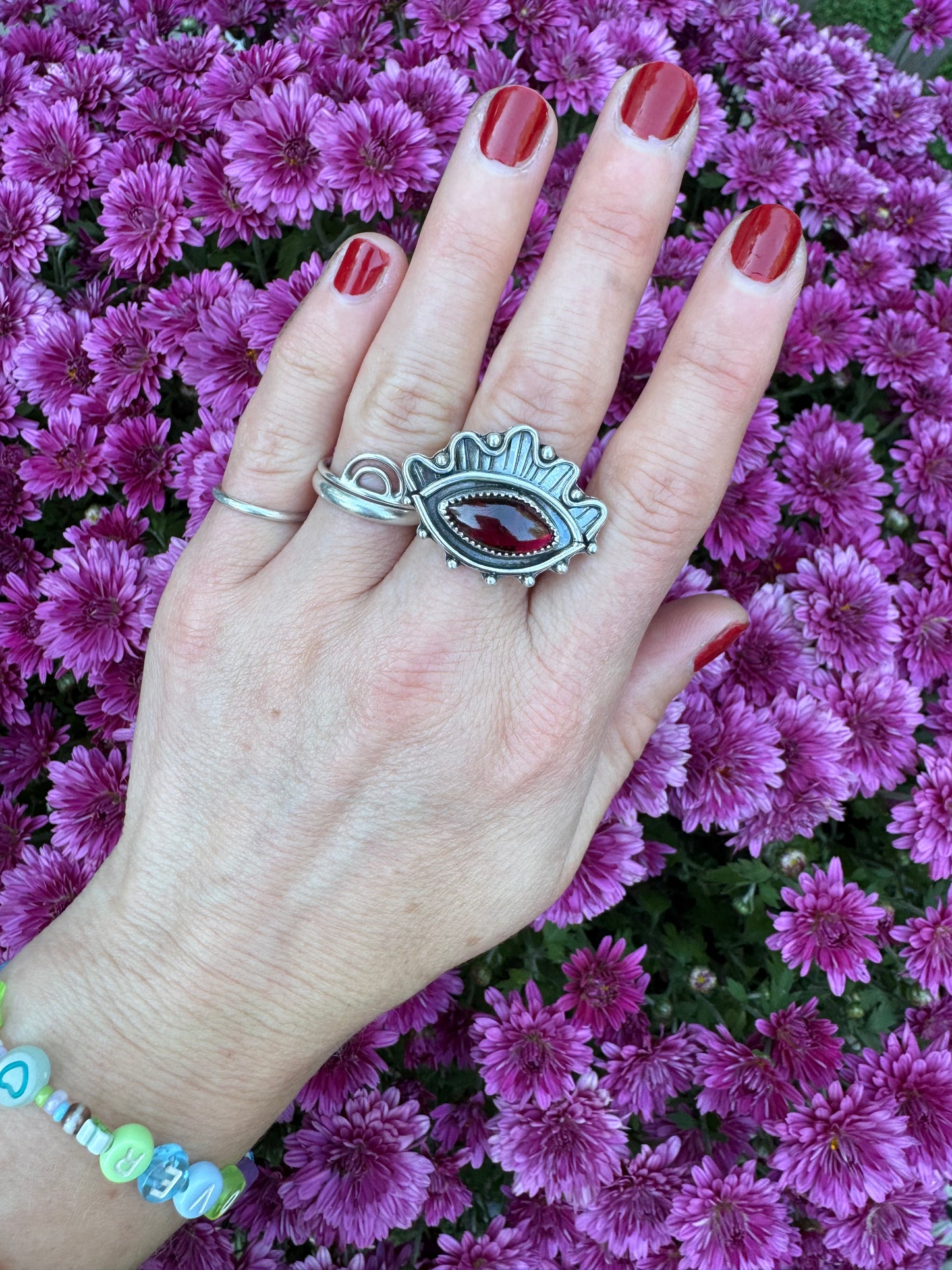 Rhodolite Garnet "Seer" Ring - Size 7 1/2