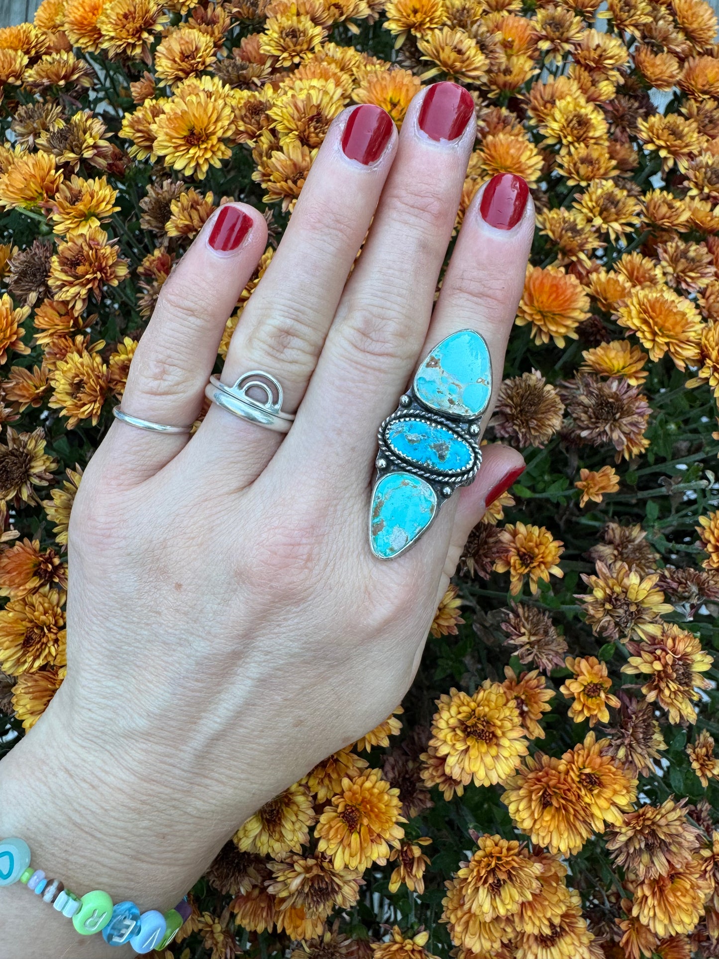 Fox Turquoise Statement Ring - Size 8