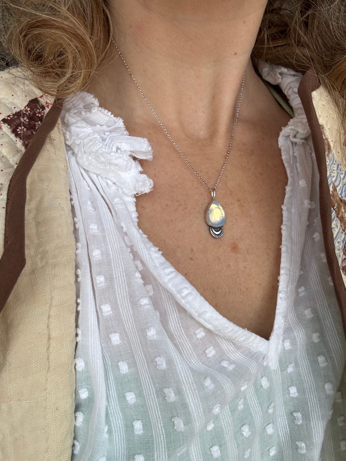 Opalite Dainty Drop Necklace