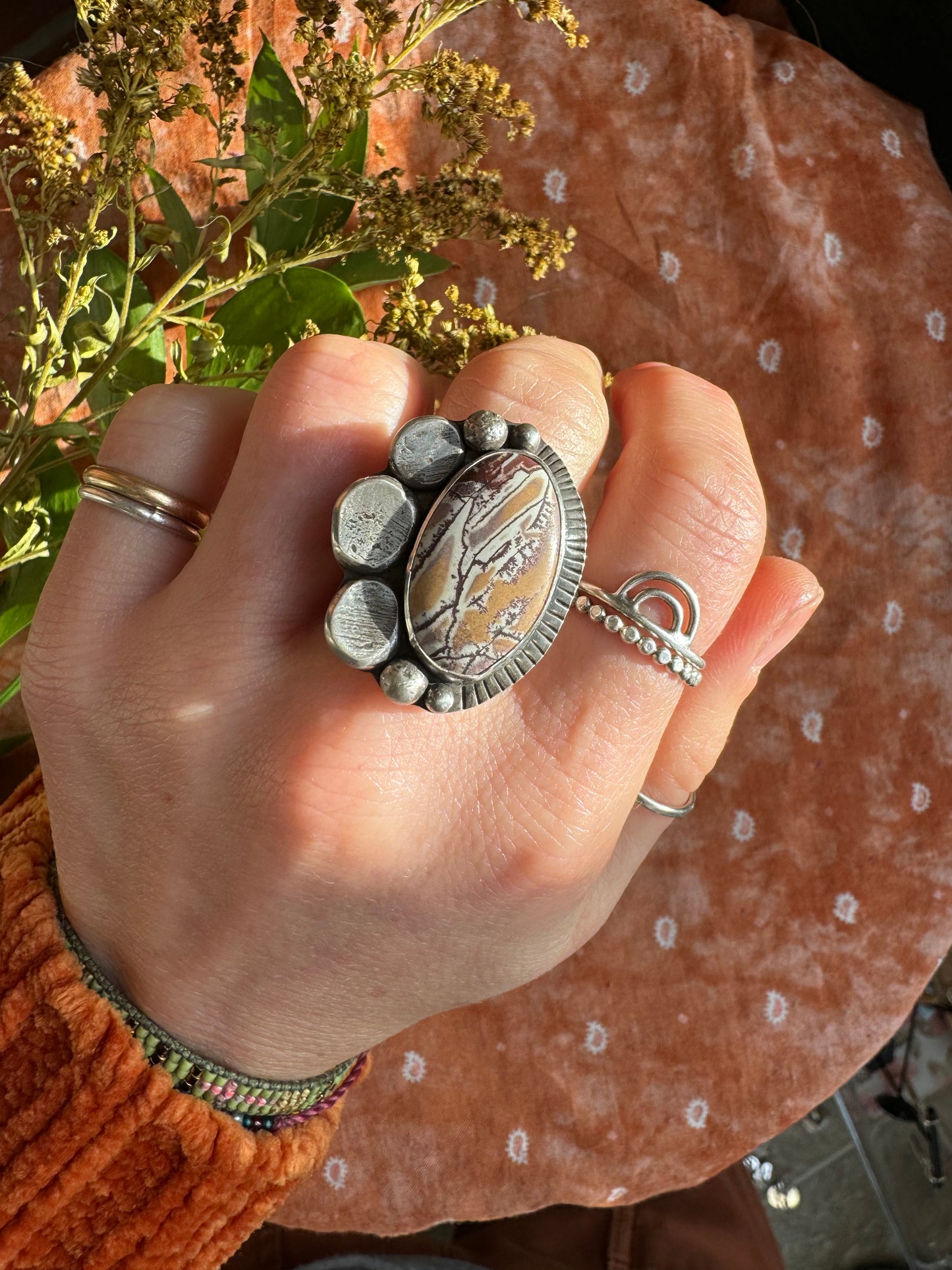 Sonoran Dendritic Rhyolite "Kings Canyon" Ring - Size 7