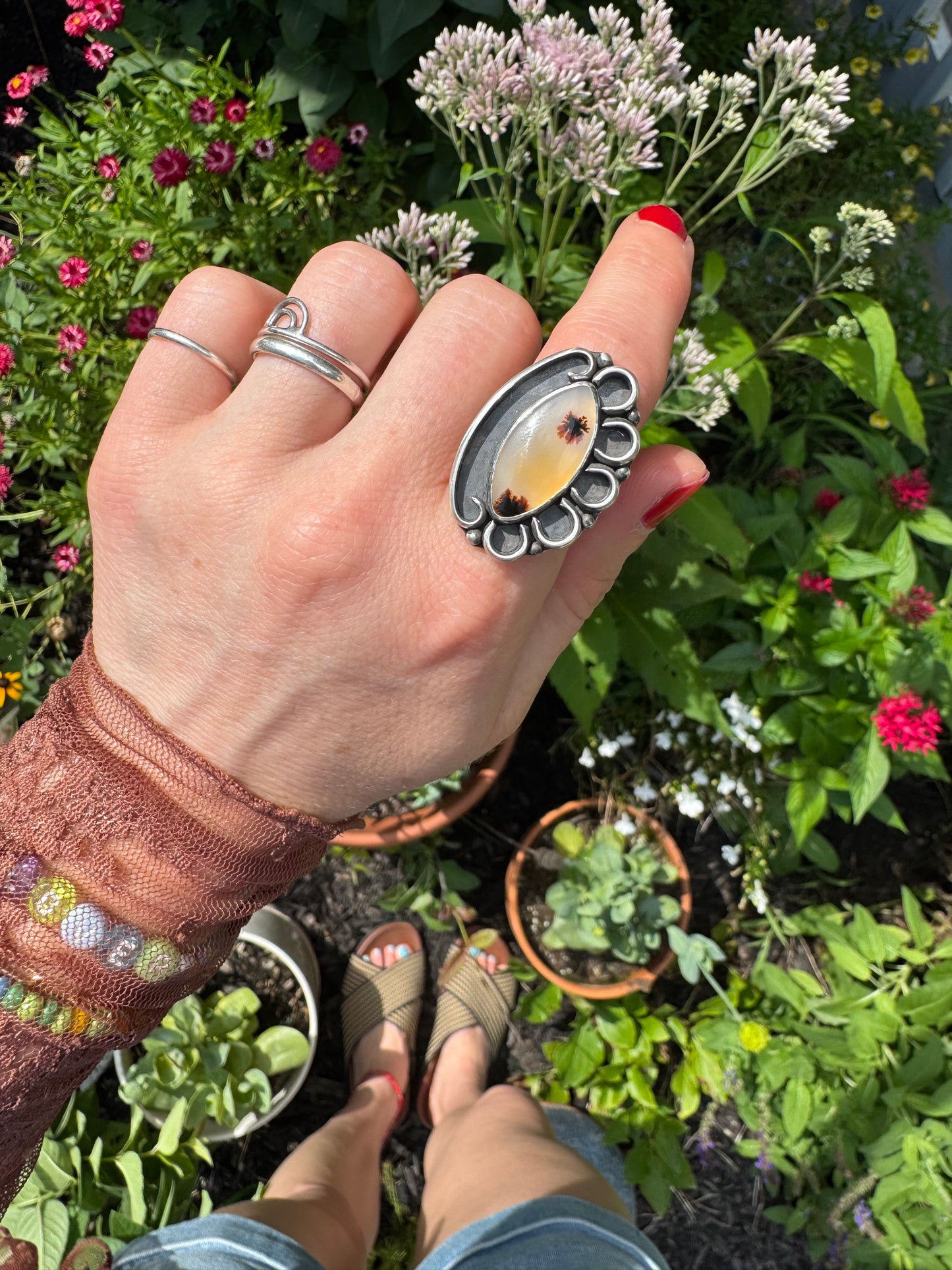 Montana Agate "Bluffs" Ring - Size 6 1/4