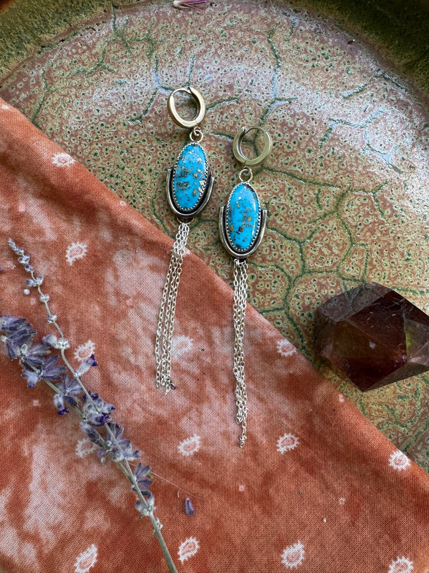 Blue turquoise earrings