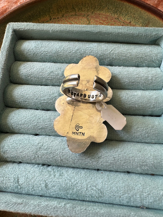 Pink Pearly Statement Ring - Size 8, 9, 10 - adjustable