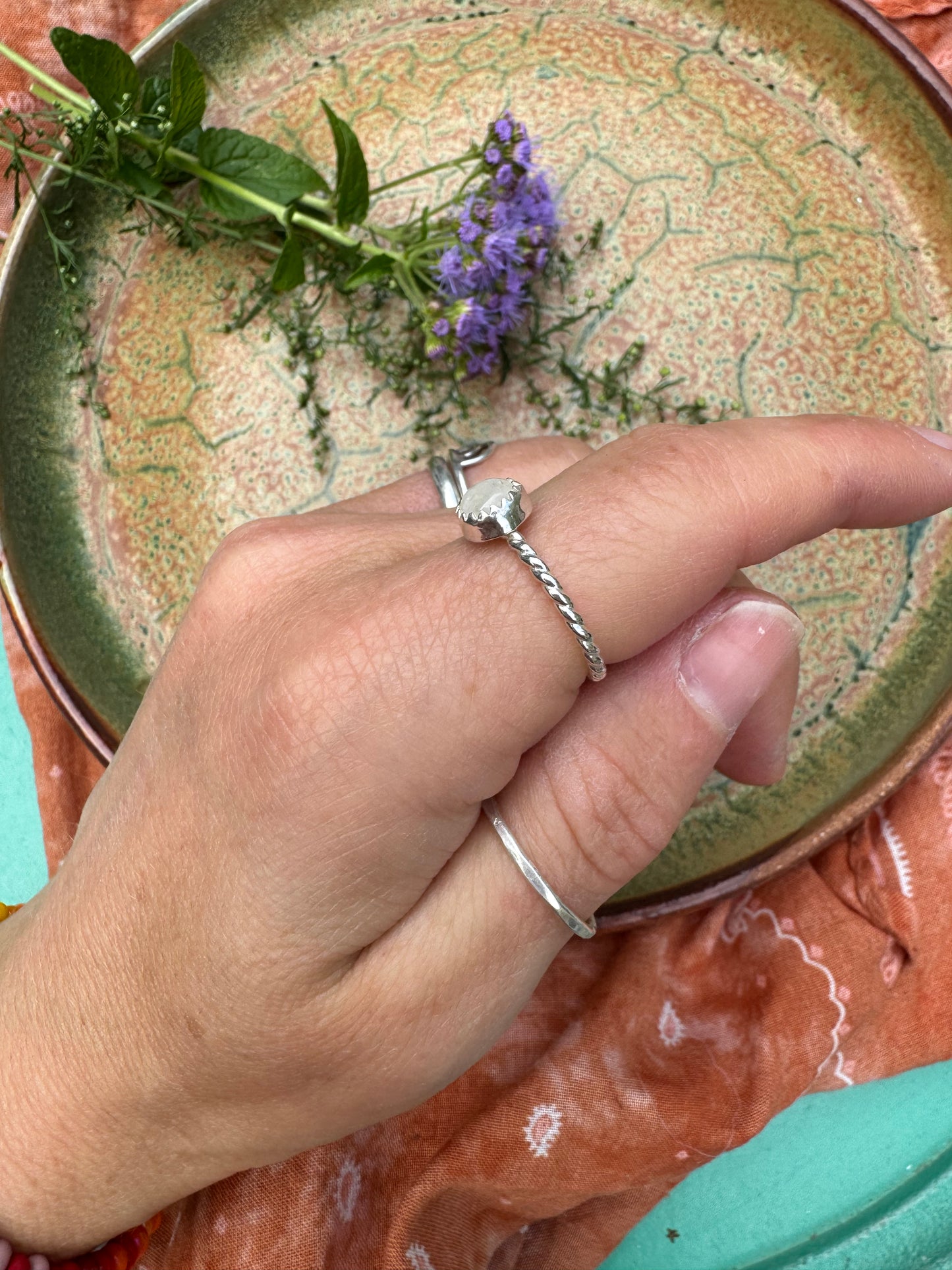 Moonstone Stacker Ring - Size 6 1/4