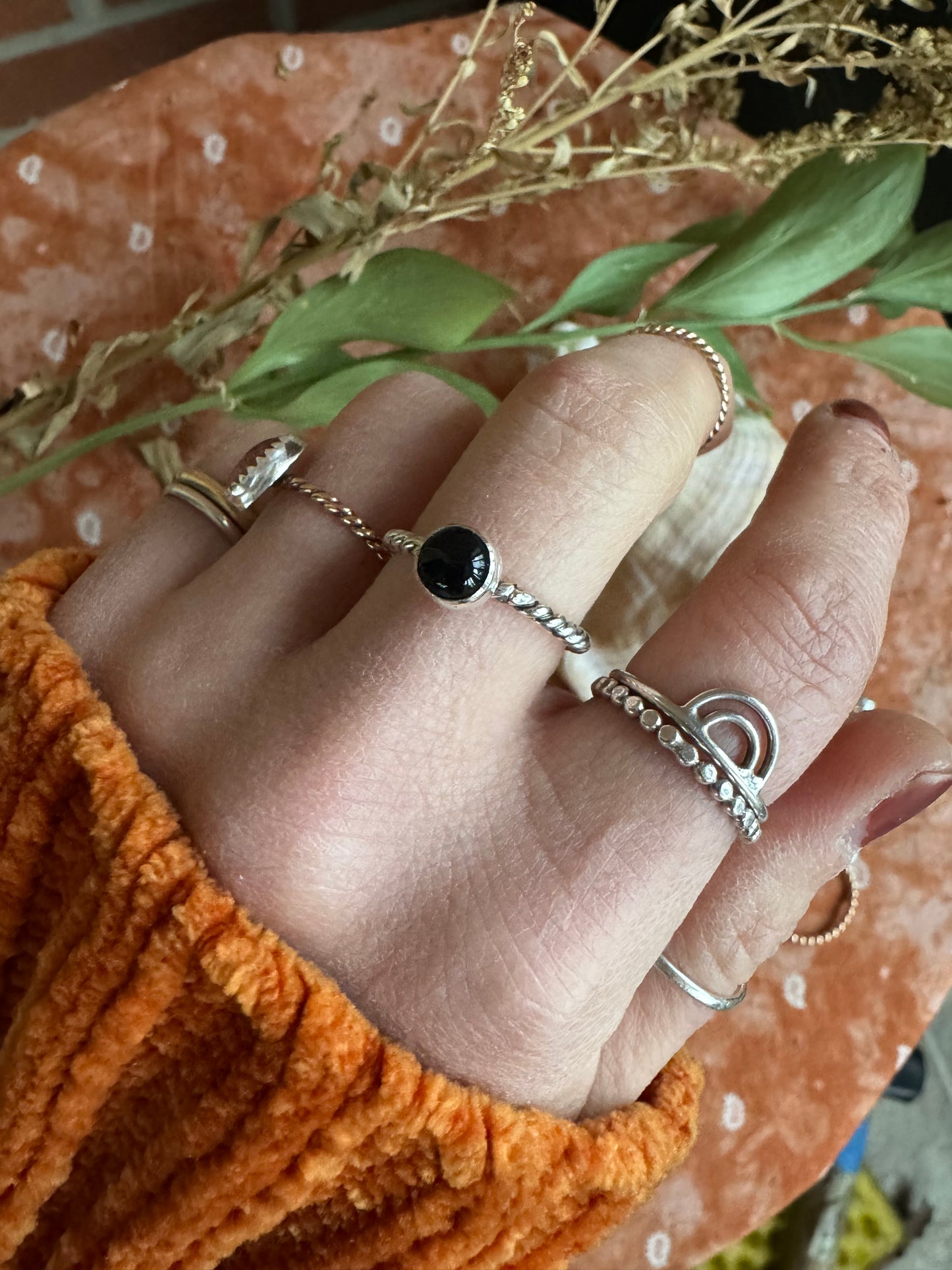 Onyx Stacker Ring - Size 7 1/2