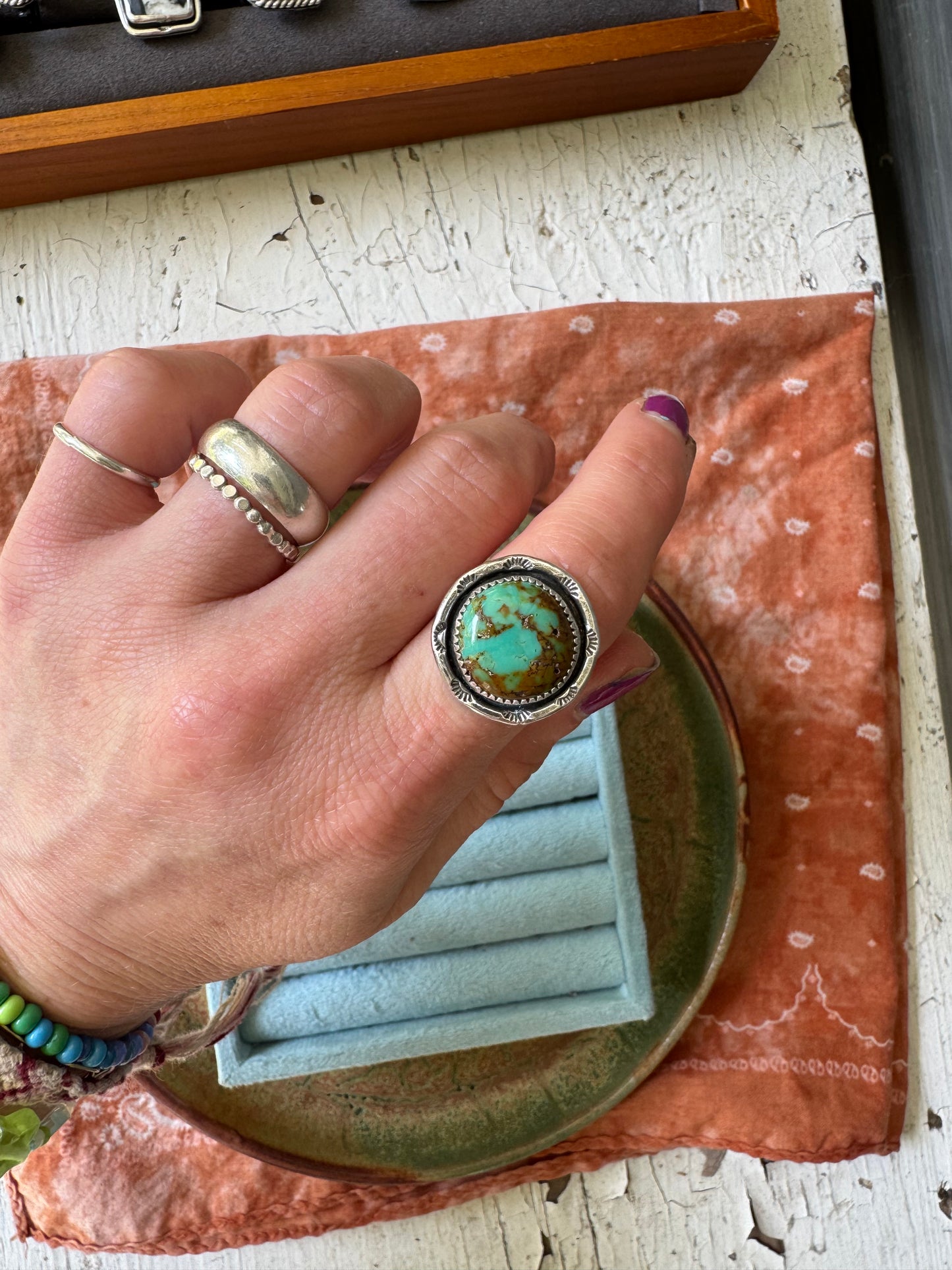 Royston Turquoise "Compass" Ring - Size 6