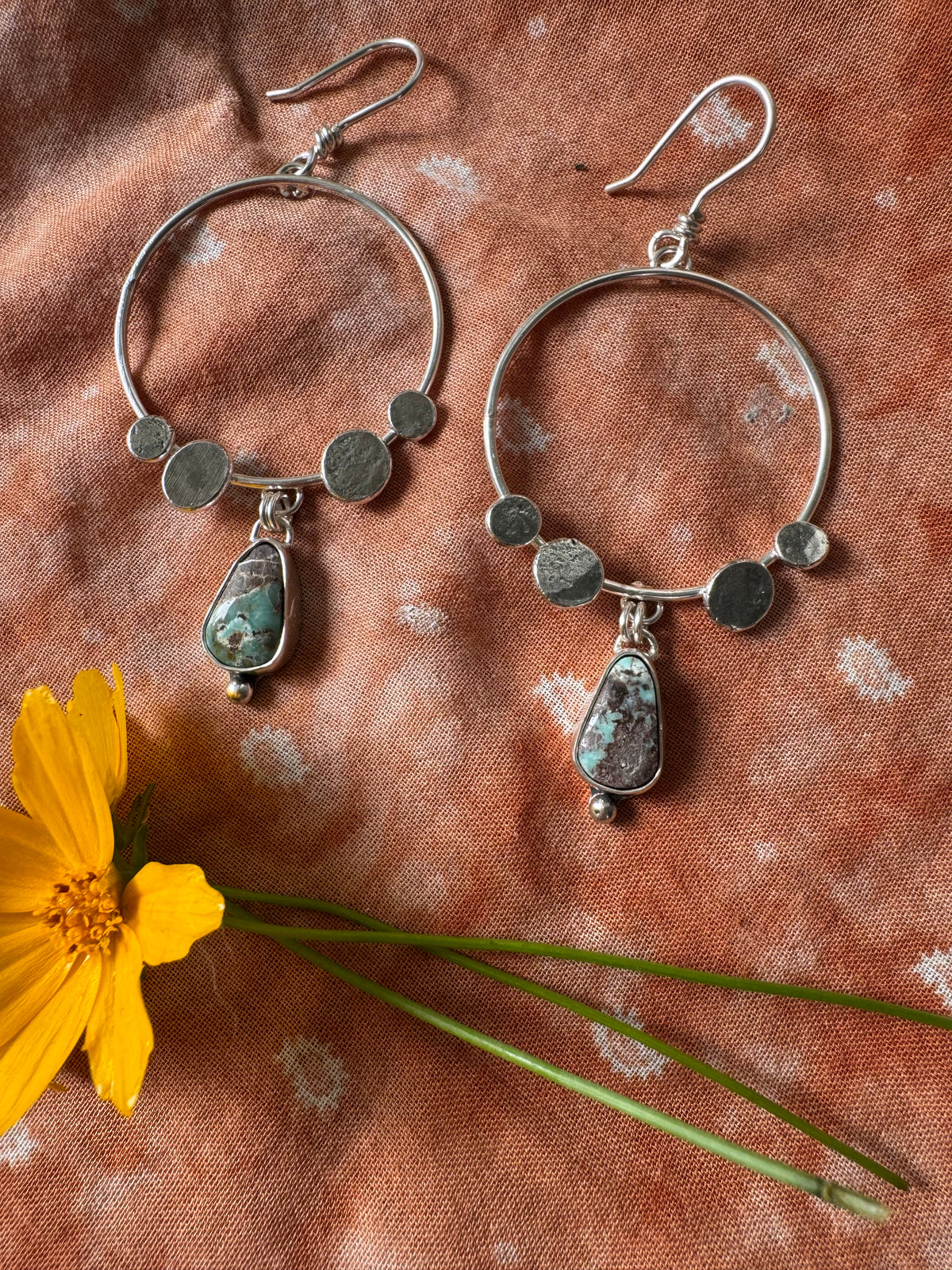 Dry Creek Turquoise "Boulder" Hoops no. 2
