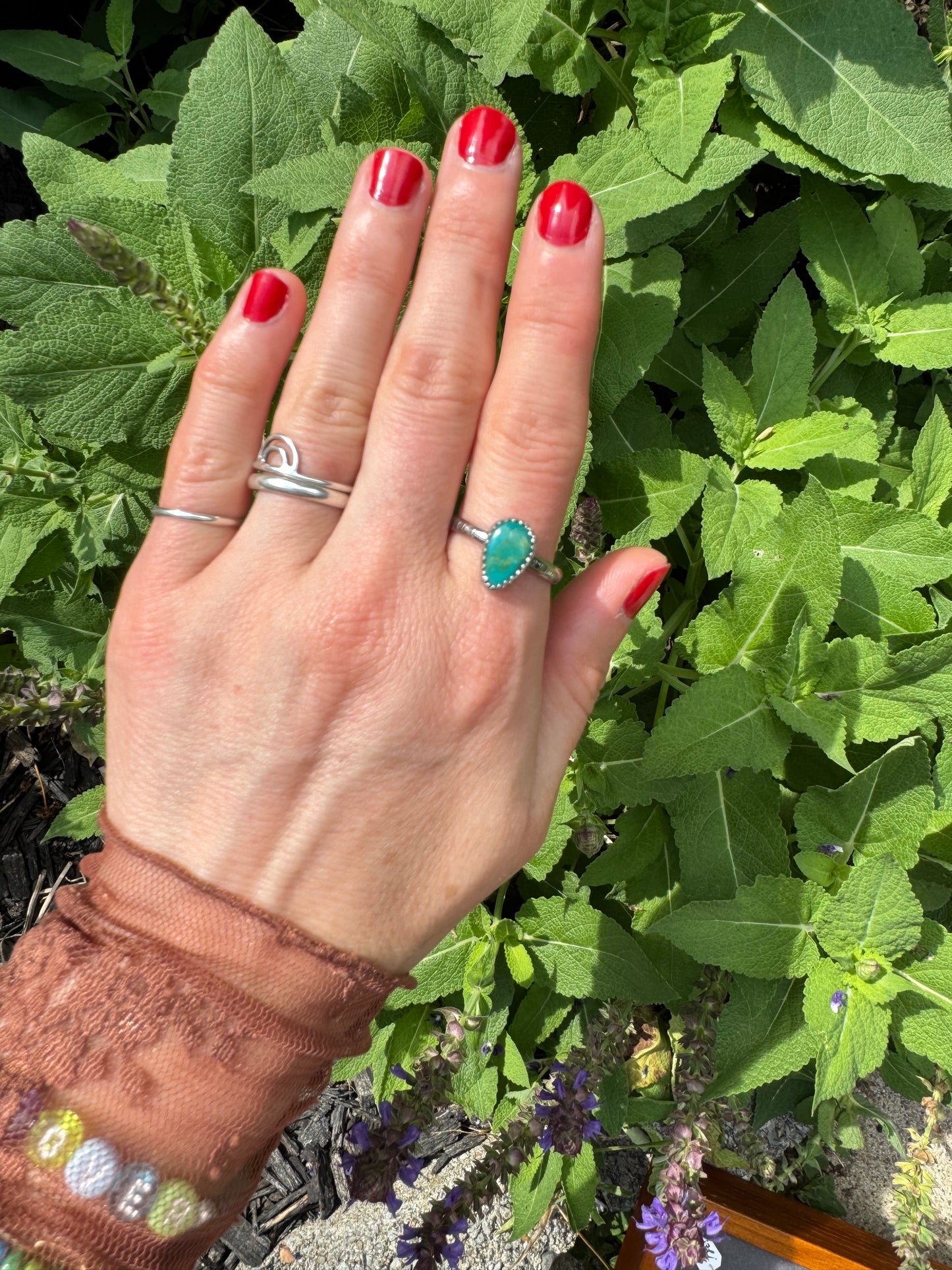 Sonoran Gem Turquoise Stacker Ring - Size 8 1/2