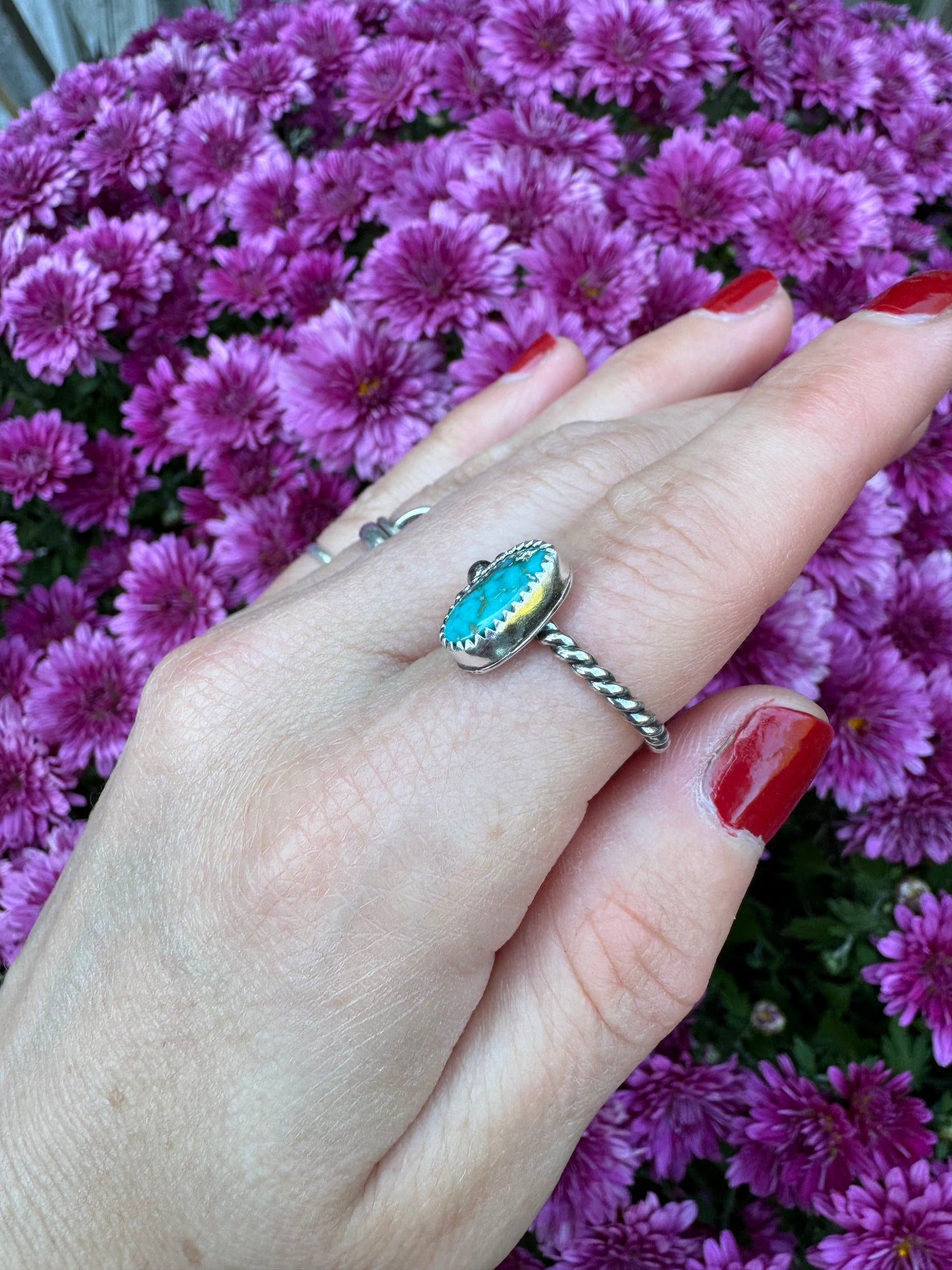 Cripple Creek Turquoise Waypoint Ring - Size 6 3/4