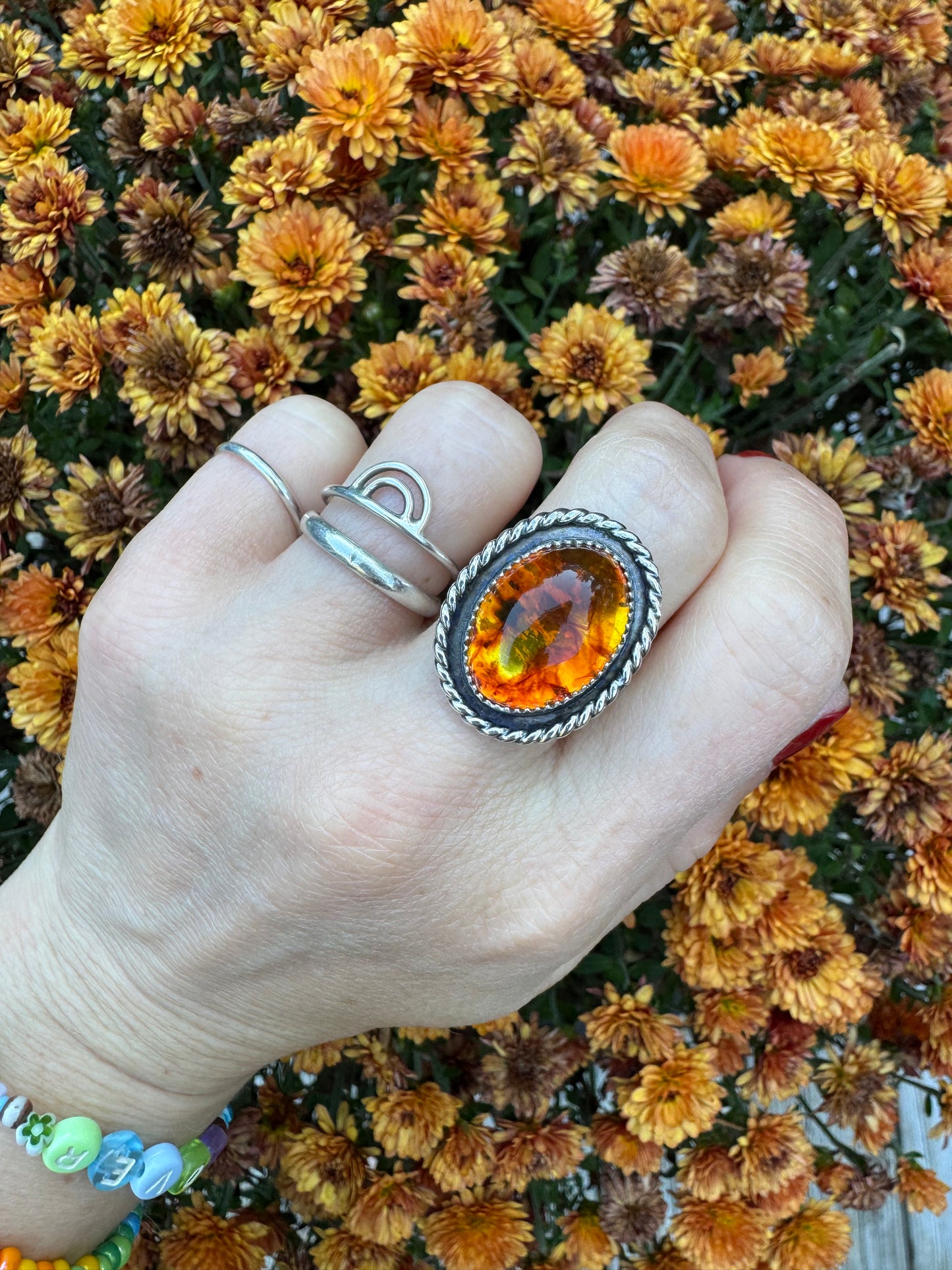 Amber Statement Ring - Size 7 3/4