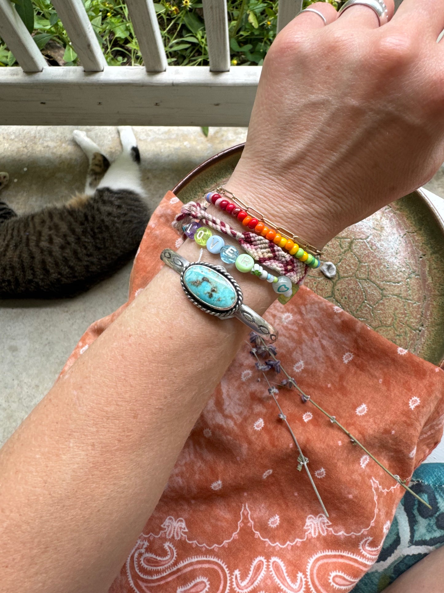 Lone Mountain Turquoise Statement Cuff - size M