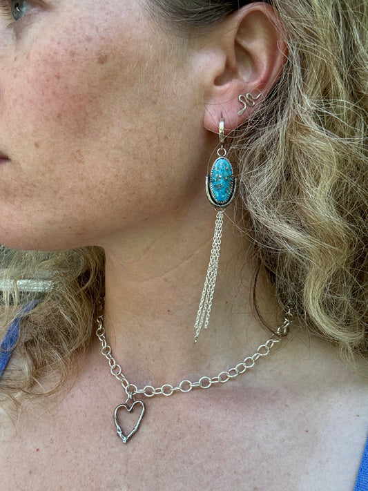Blue turquoise earrings