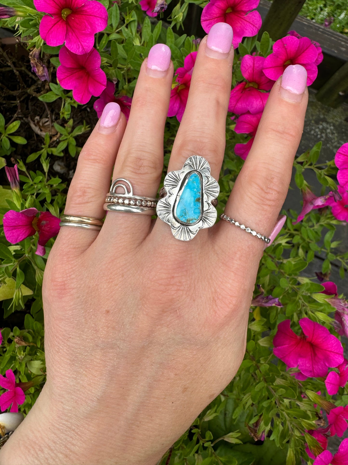 Kingman Turquoise "Ramona" Ring - Size 7 1/2