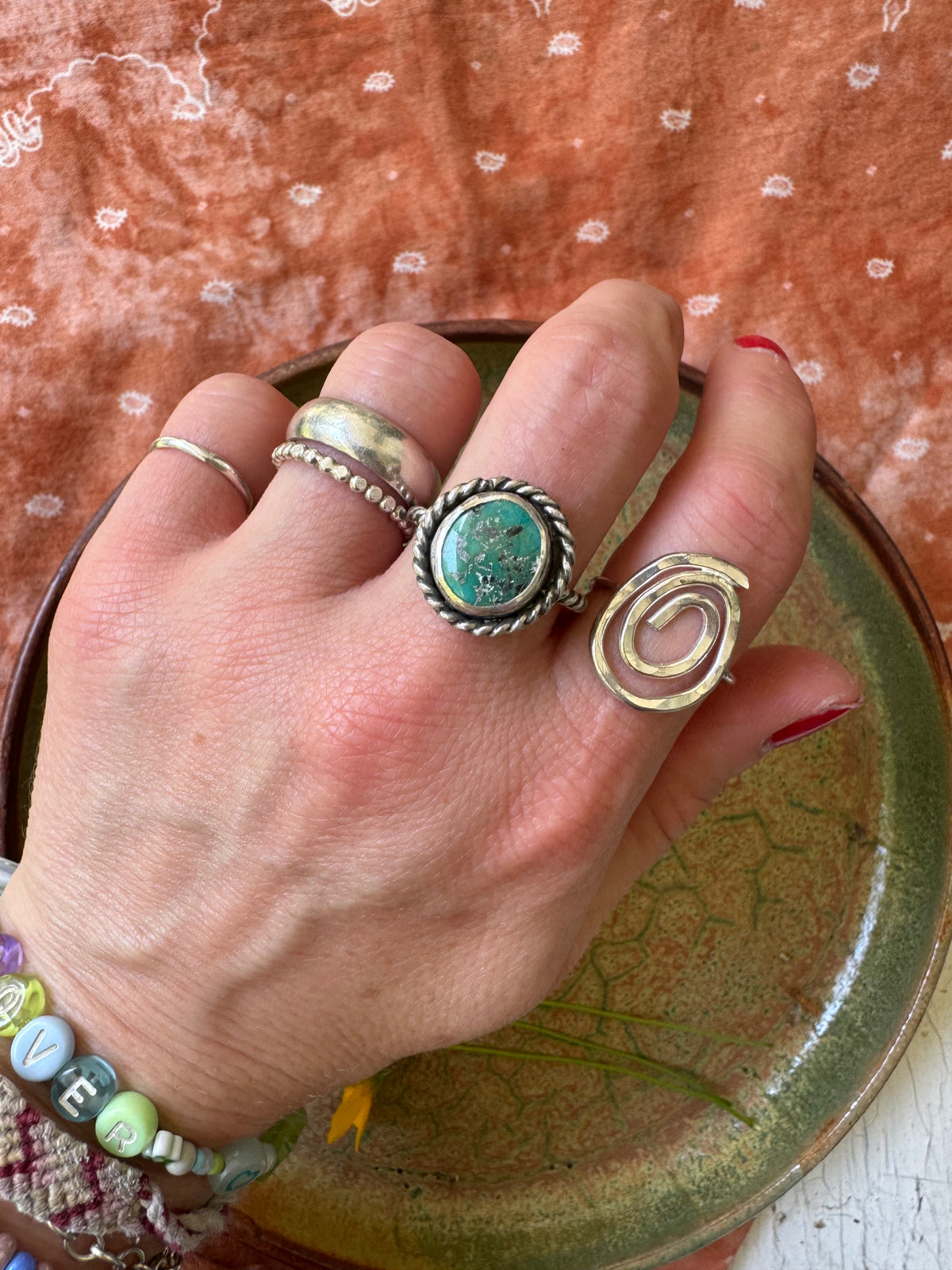 Carico Lake Turquoise Ring - Size 8 1/2