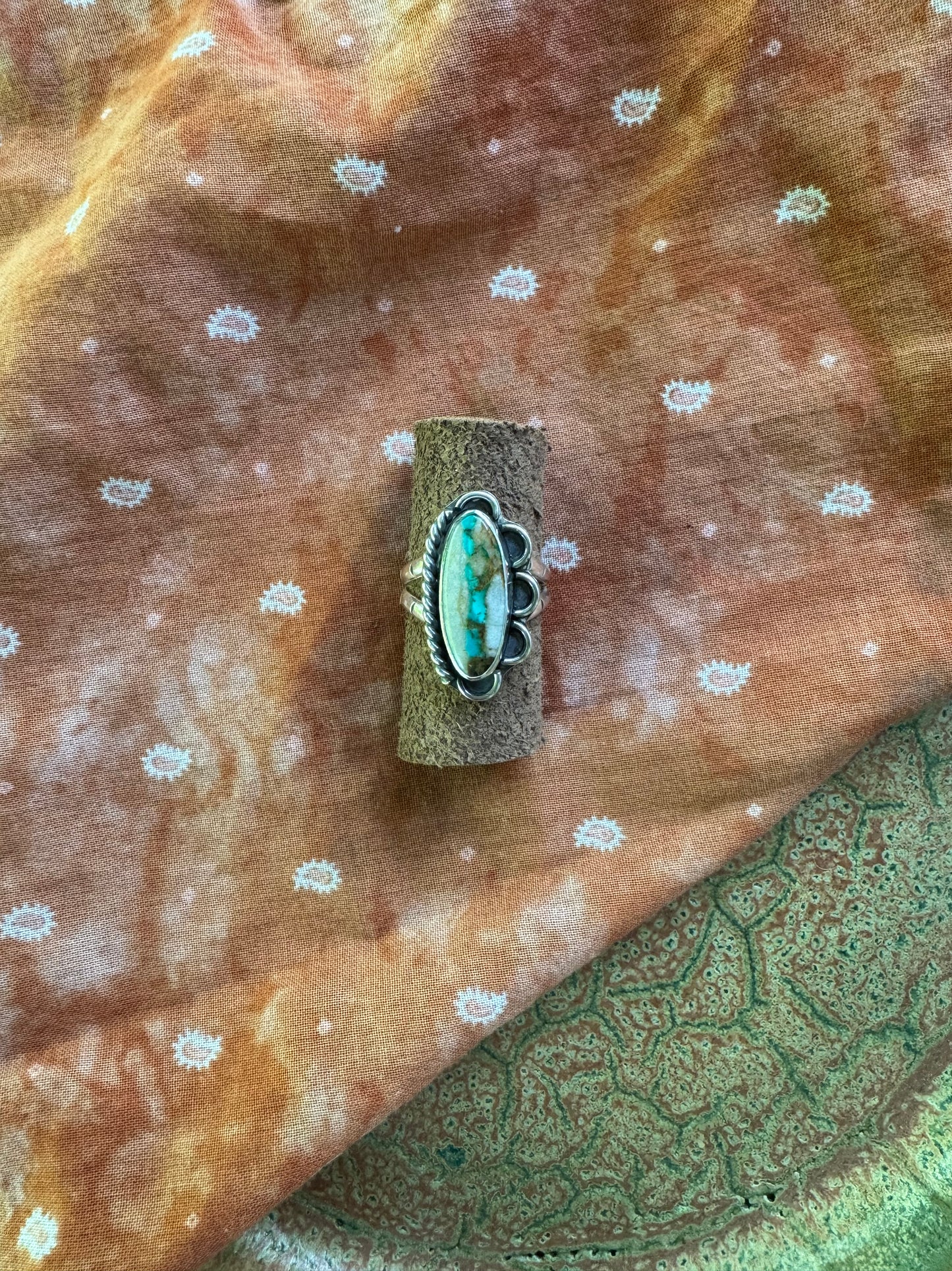 Royston Ribbon Turquoise "Ripple" Ring - size 7