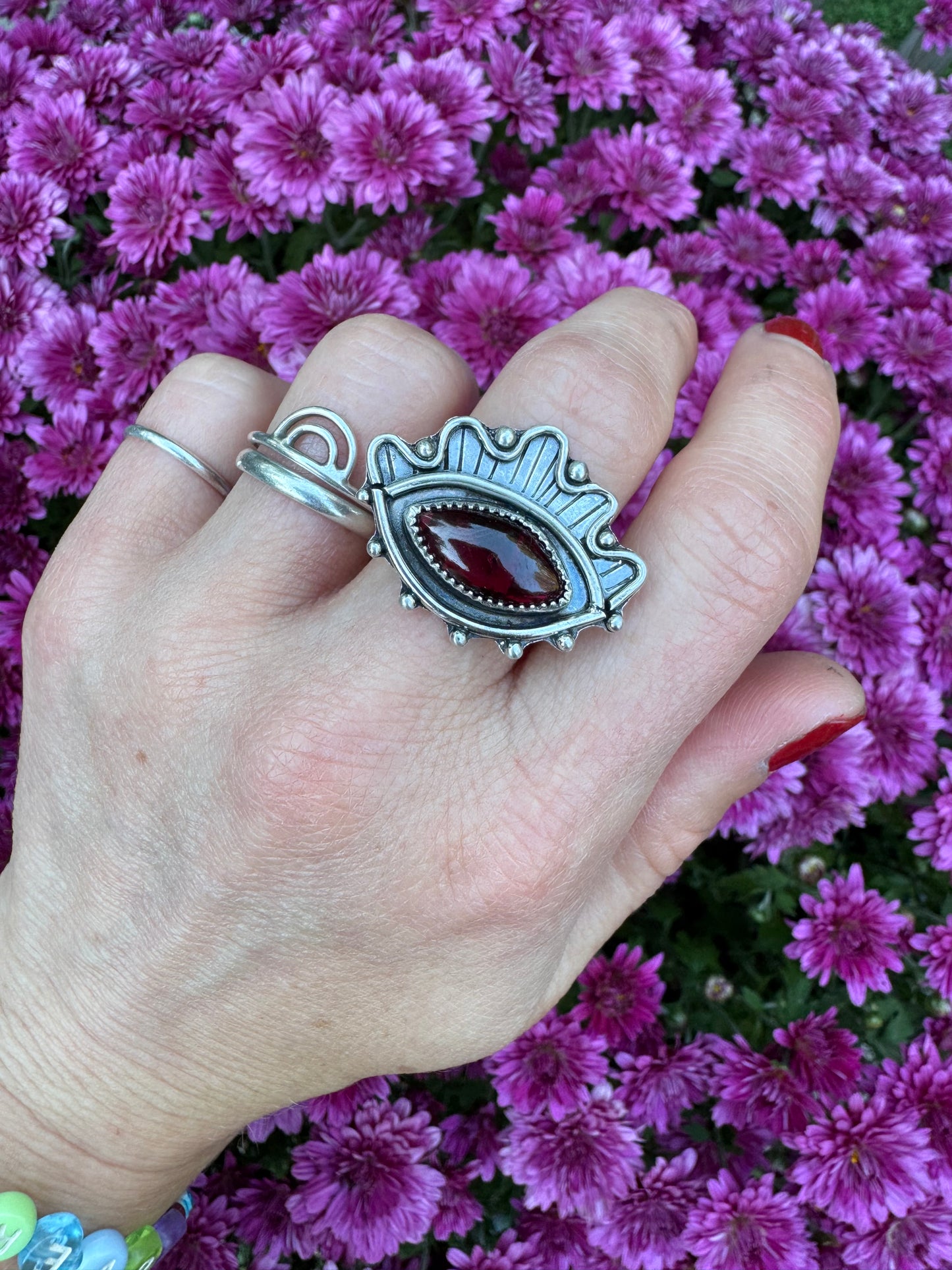 Rhodolite Garnet "Seer" Ring - Size 7 1/2