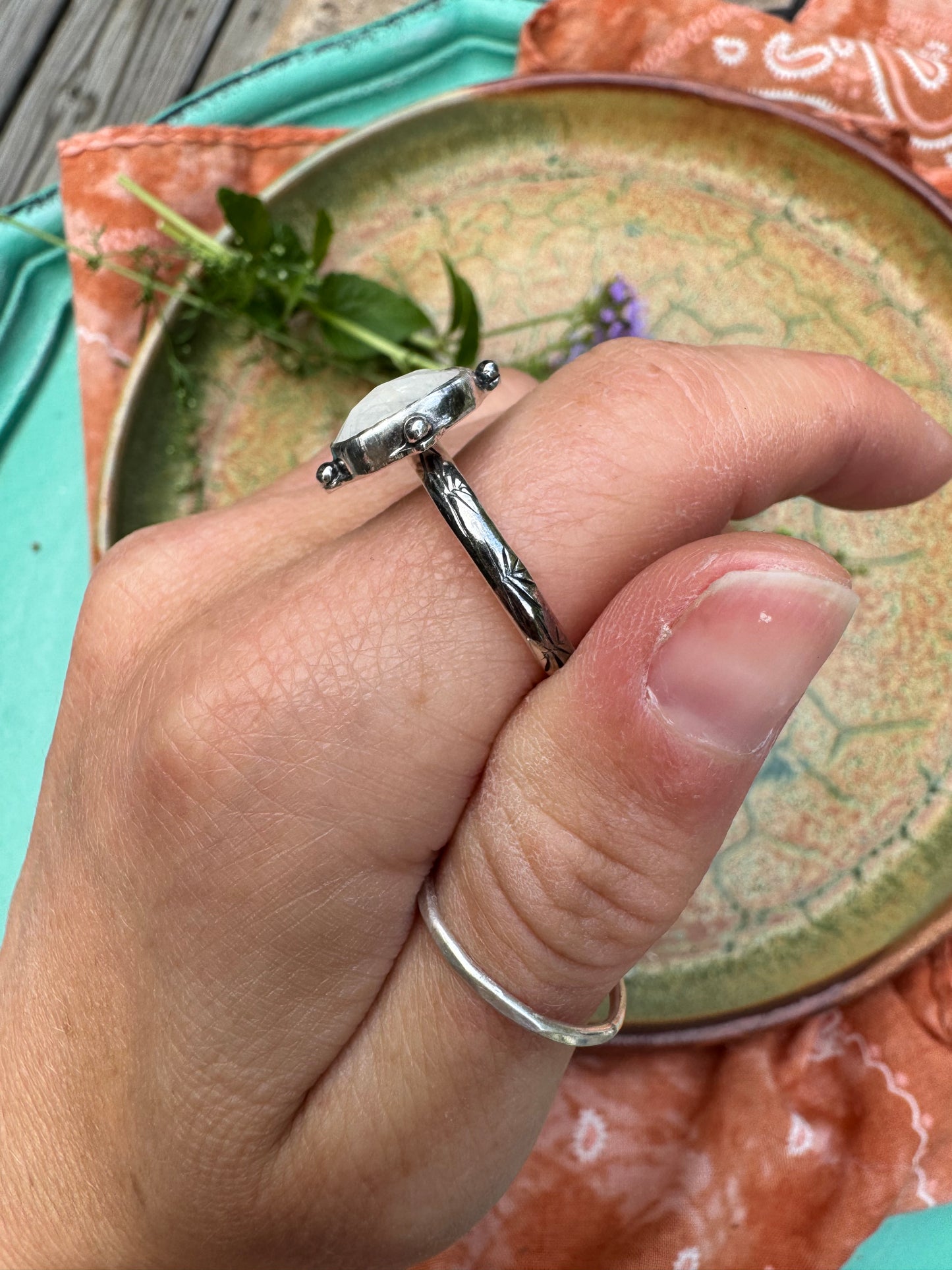 Moonstone "Waypoint" Ring - Size 9 3/4