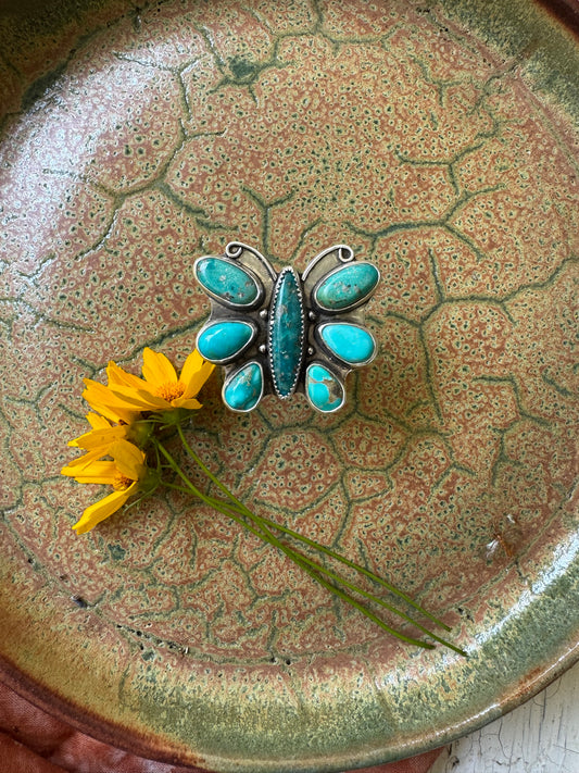 Butterfly "Dolly" Turquoise Ring - Size 9