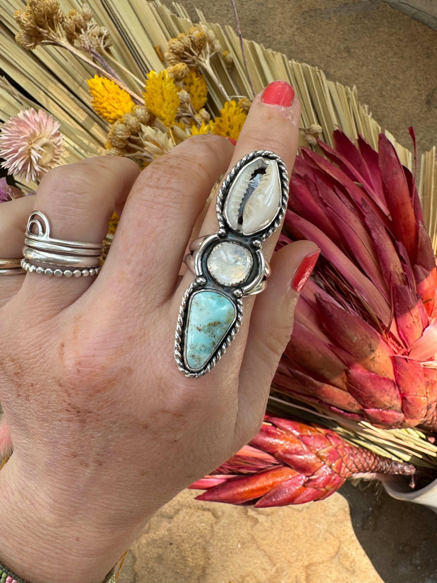 Moonstone Statement Ring - Size 7 1/2