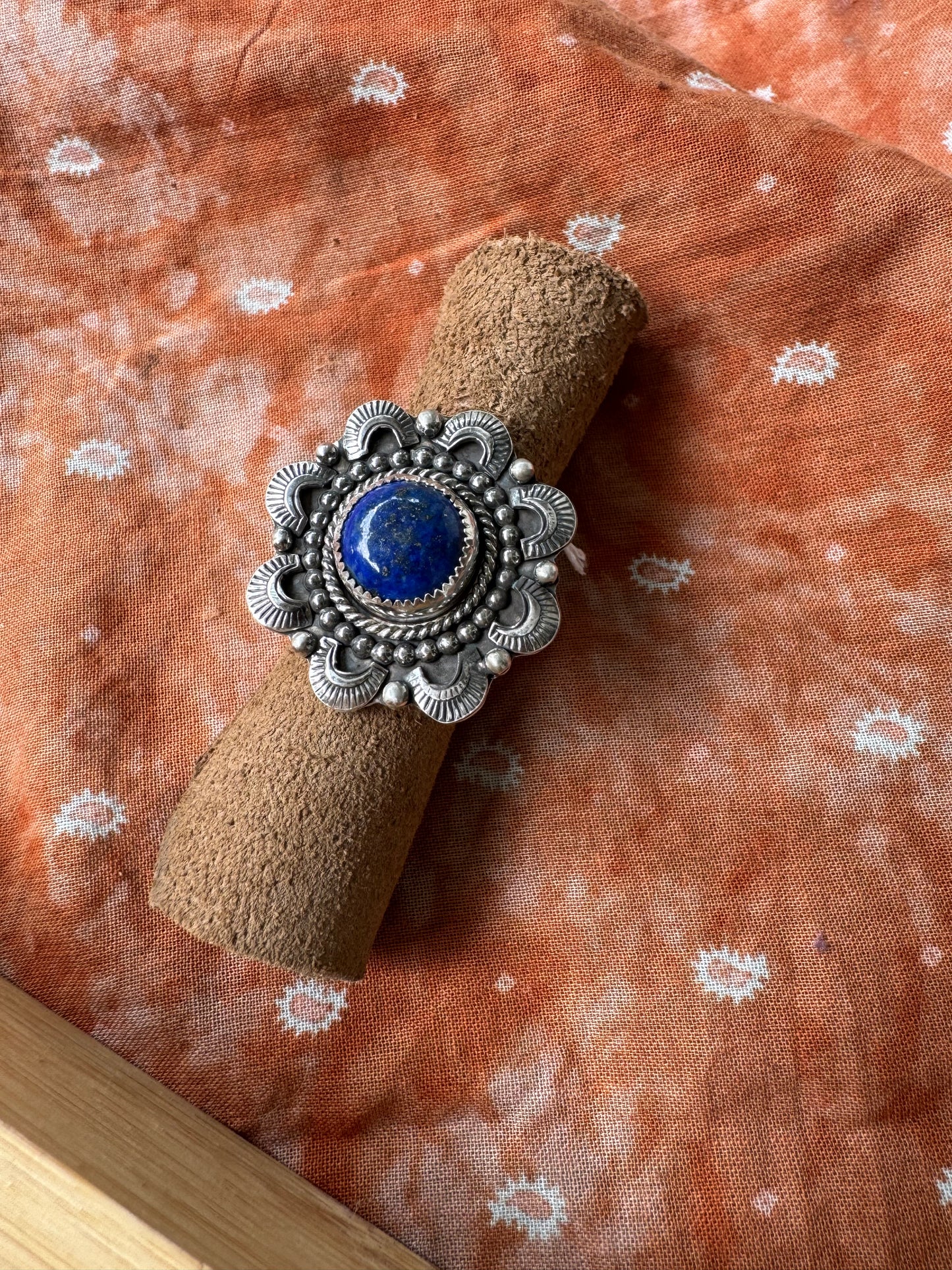 Lapis Lazuli Statement Ring - Size 7 1/2 - 8 1/2