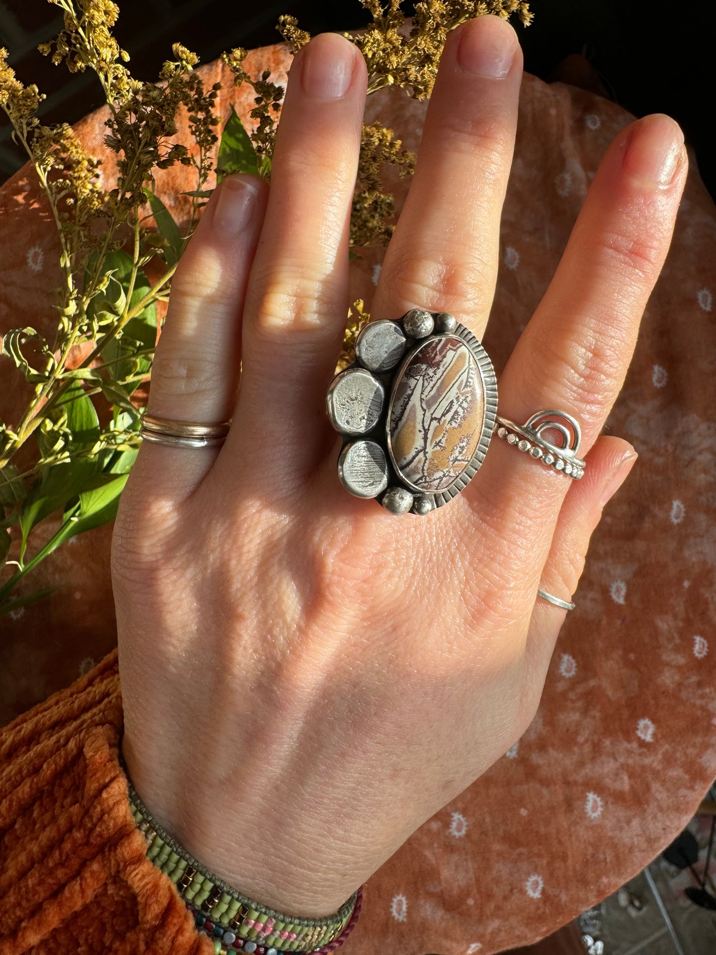Sonoran Dendritic Rhyolite "Kings Canyon" Ring - Size 7