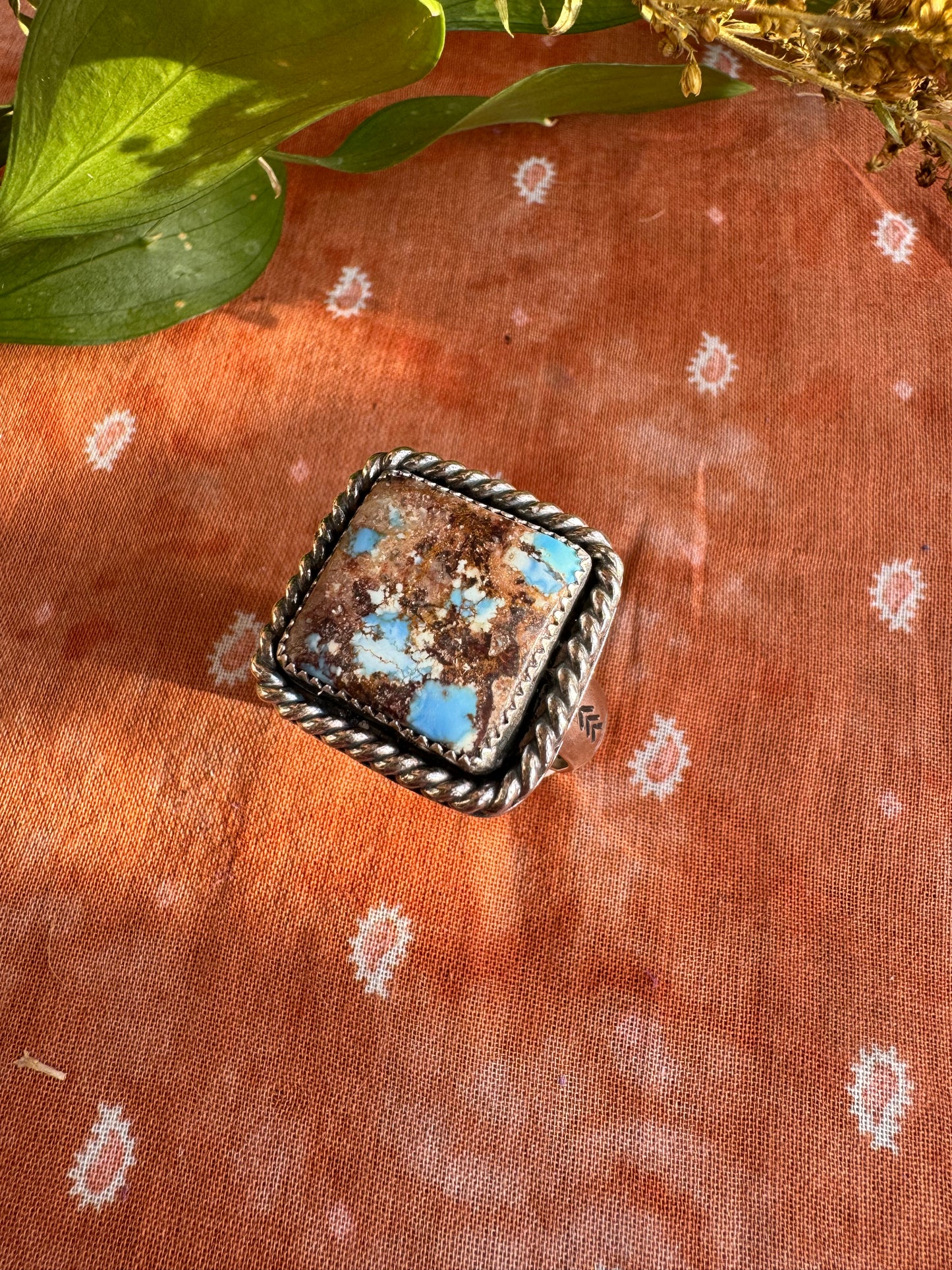 Gold Hills Turquoise Ring - Size 12