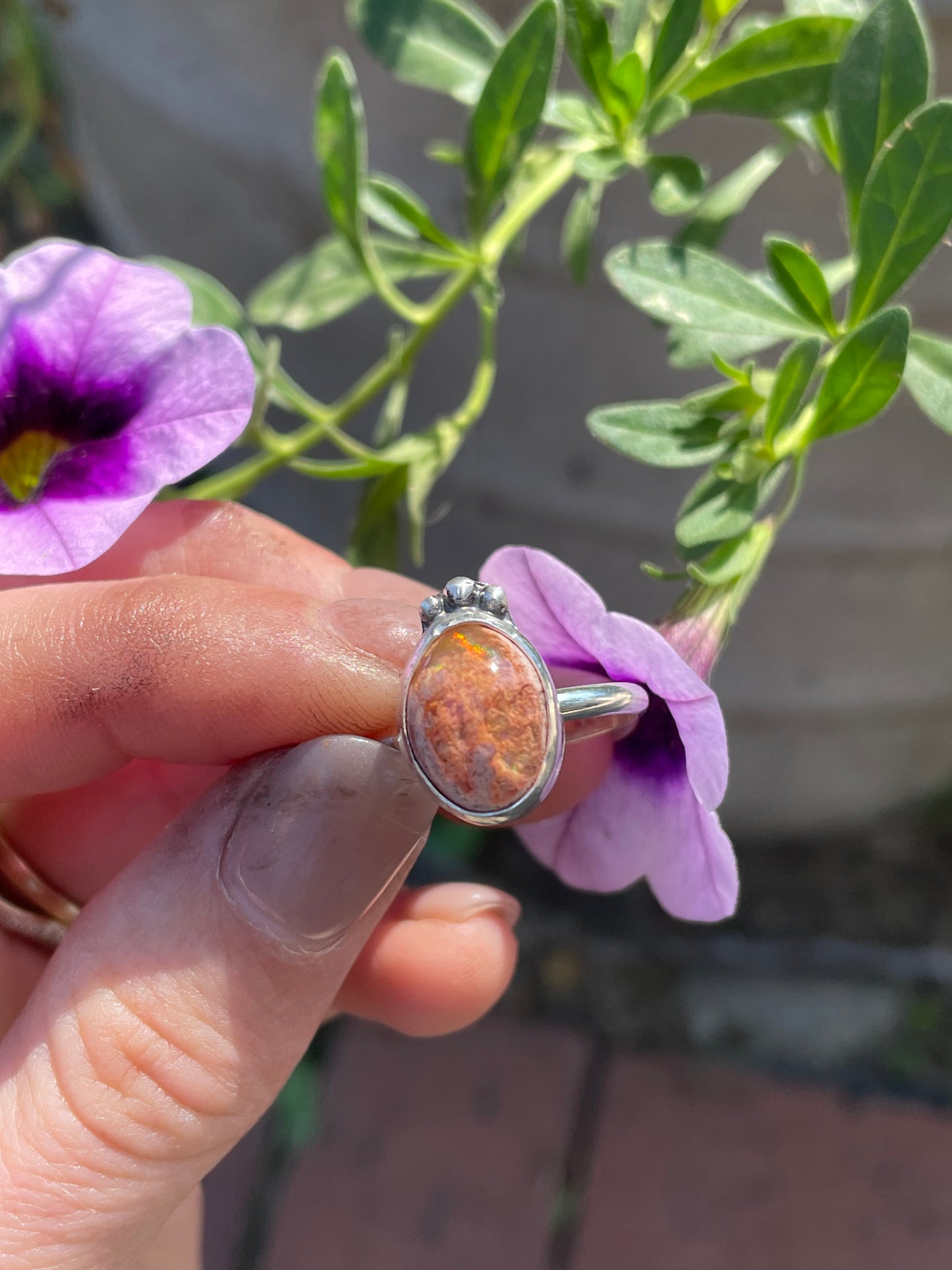 Mexican Fire Opal Ring - size 9