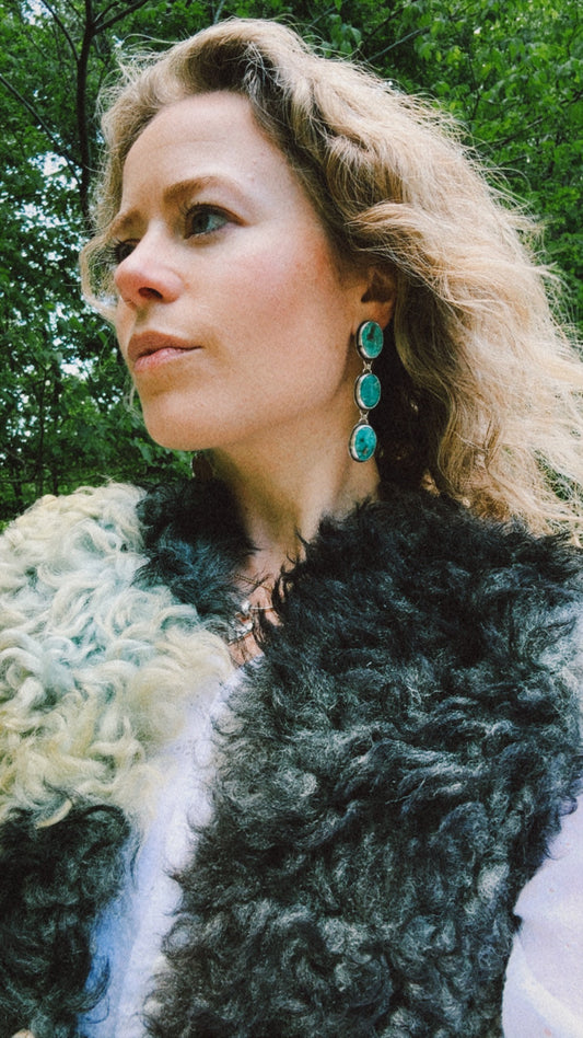 White Water Turquoise Earrings